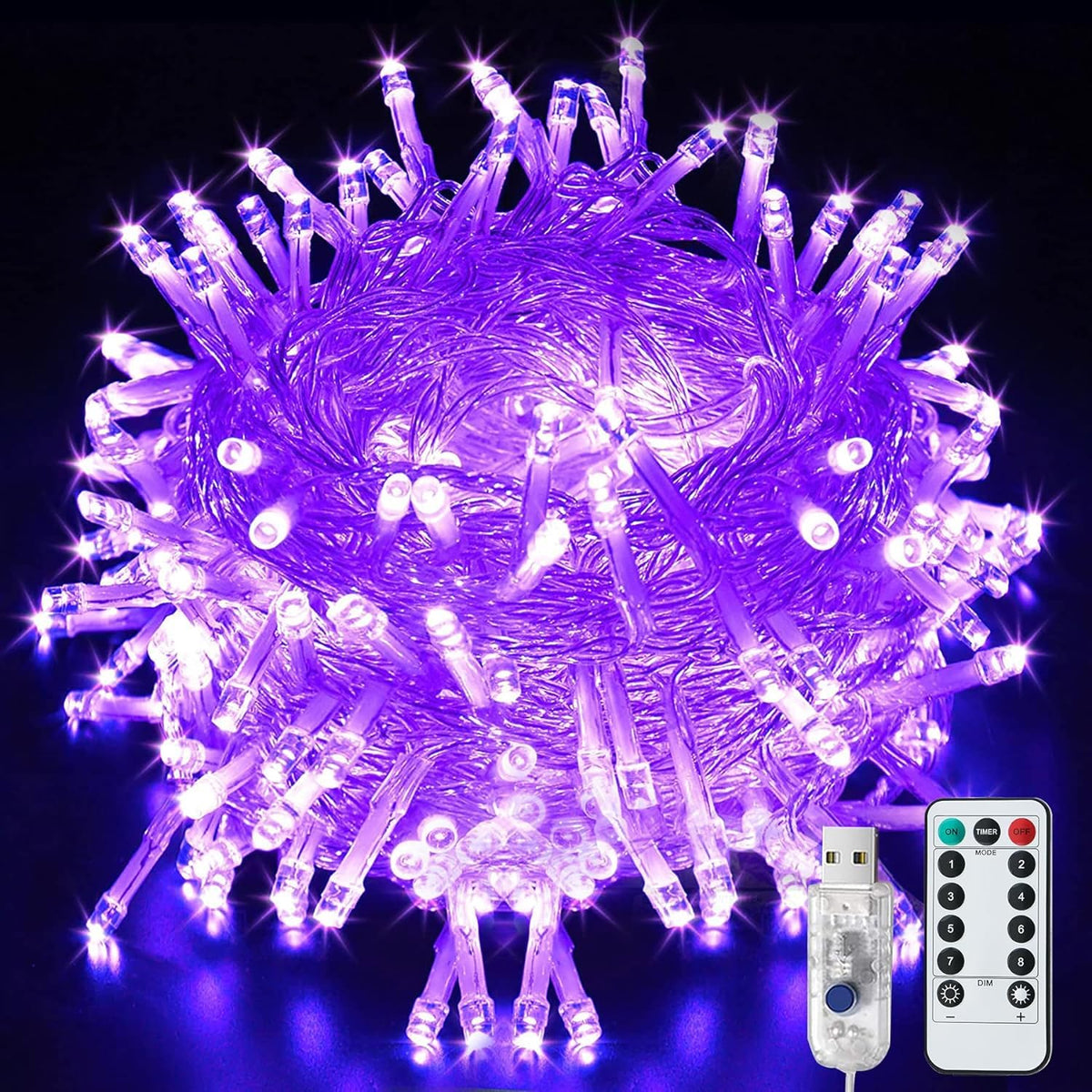 LITYBY Fairy Lights Plug in Waterproof,120LED String Lights Main Powered