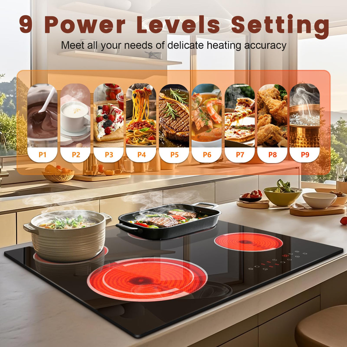 Portable Ceramic Hob, Pulg in Single Electric Hob 3600W