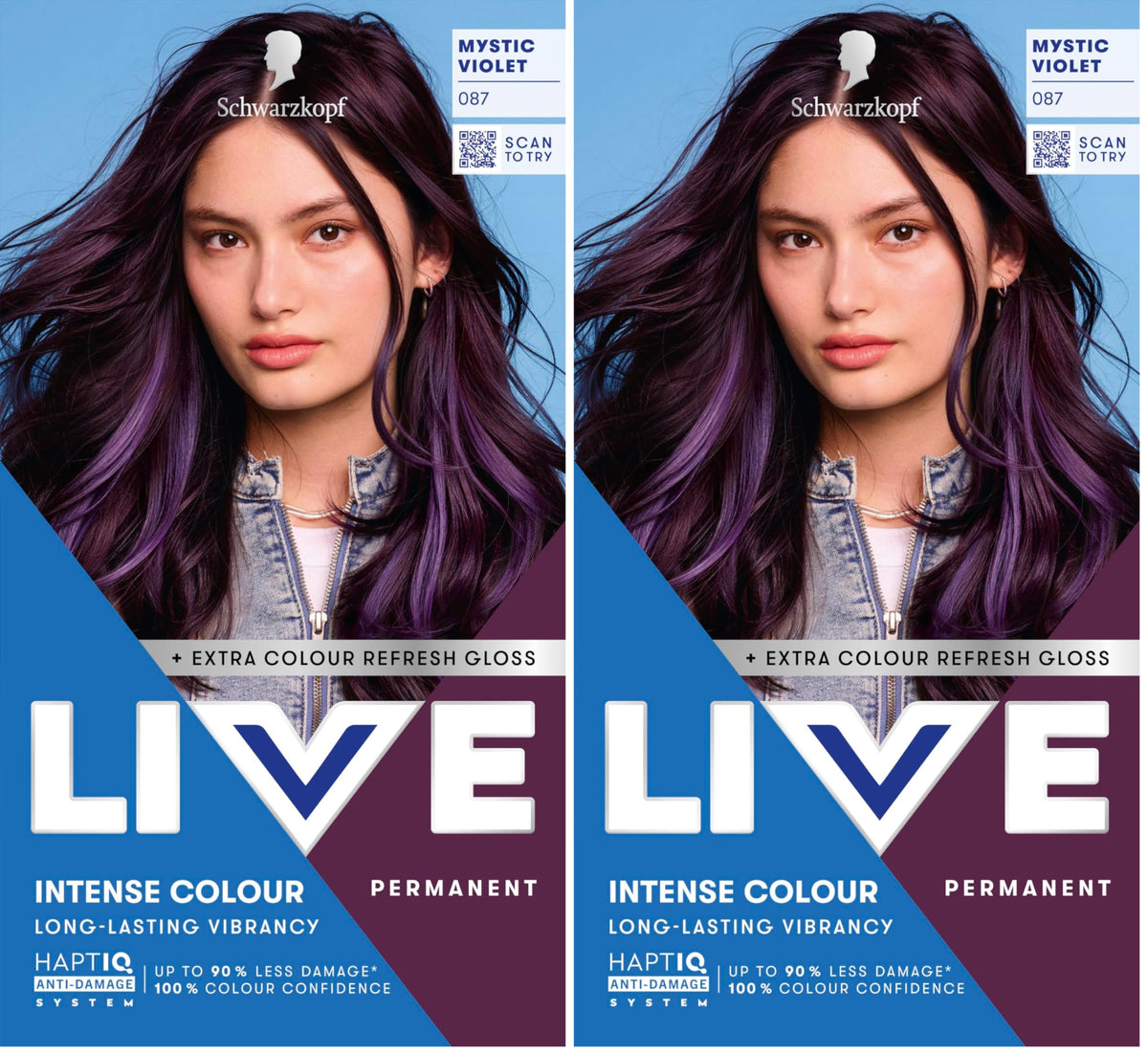 Schwarzkopf LIVE Intense Colour Hair Dye, 099 Deep Black