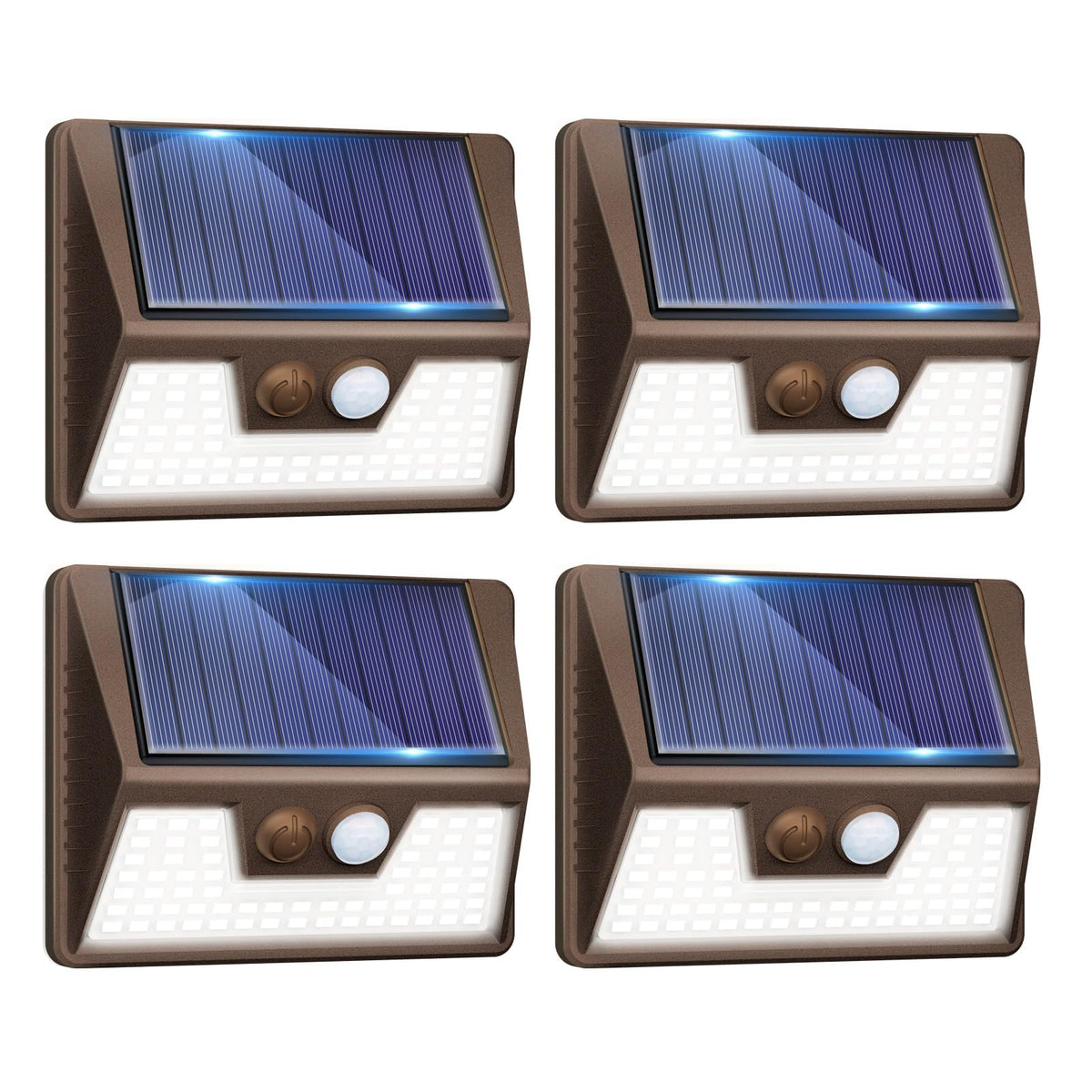 vighep Solar Security Lights Outdoor Motion Sensor, White 318LED Led Solar Powered Light with 3 Lighting Modes, IP65 Waterproof Wireless Pir Wall Light for Outside Garden Fence Yard-Warm White