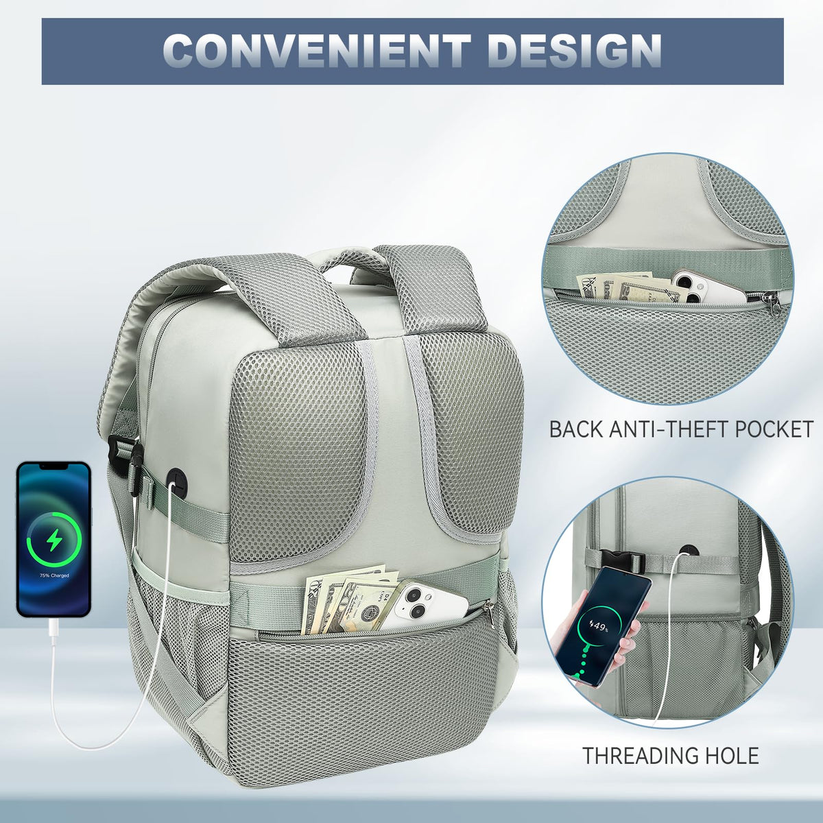 Lossga Ryanair Cabin Bags 40x30x20 Underseat Carry-ons Travel Backpack (Pack of 2)