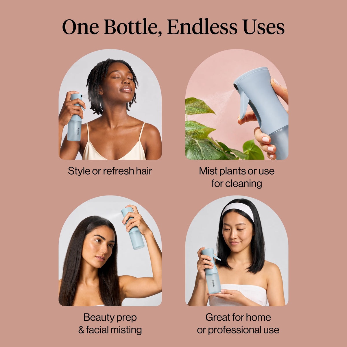 Kitsch Fine Mist Spray Bottle for Hair 150 ml - Terracotta
