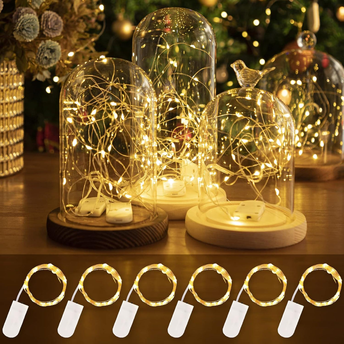 HXWEIYE 3 Pack USB Rechargeable Fairy Lights, 7ft 20 LED, 8 Modes & Timer