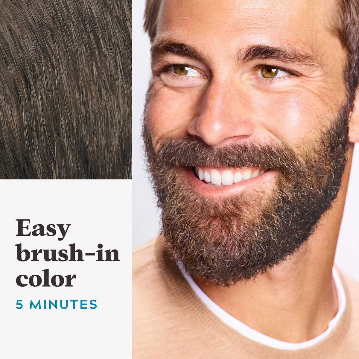Just for men Moustache & Beard Dark Brown Dye, Eliminates Grey for a Thicker & Fuller Look M45