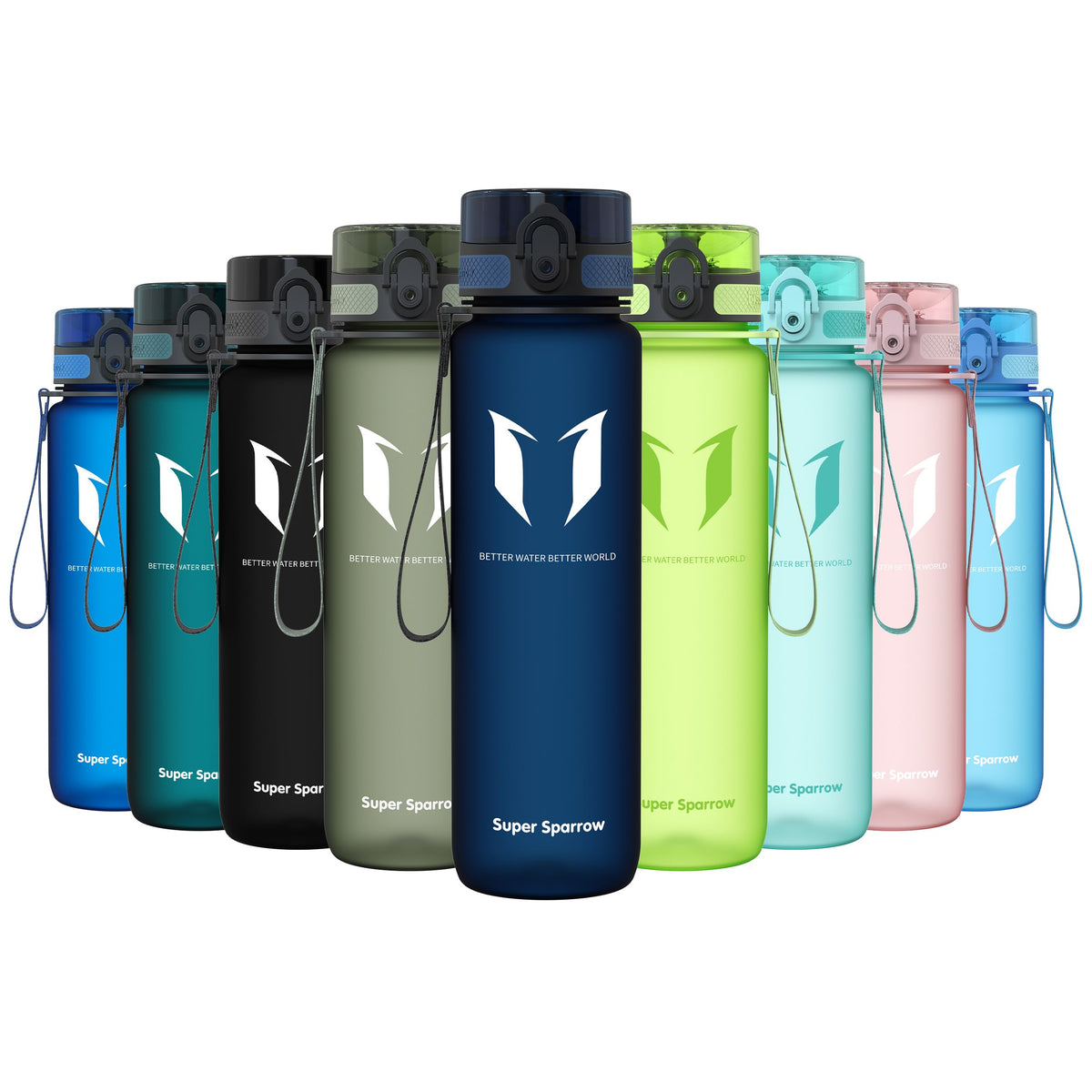 Sparrow Water Bottle 500ml/750ml/1L BPA-Free Tritan Drinks Bottle One-Click