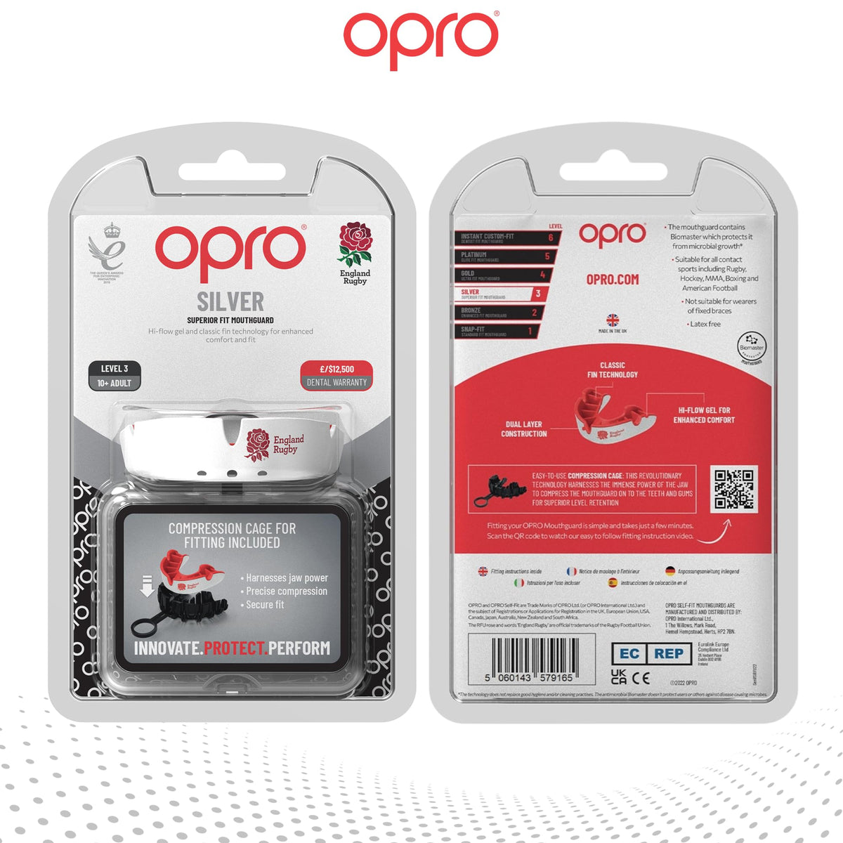 OPRO Silver Level Mouthguard Essential Fit – Gum Shield Adult and Kids – OPRO Mouth Guard Boxing and MMA, Easy Self-Fit Gum Shield Rugby and Hockey – Superior Protection with Dental Warranty