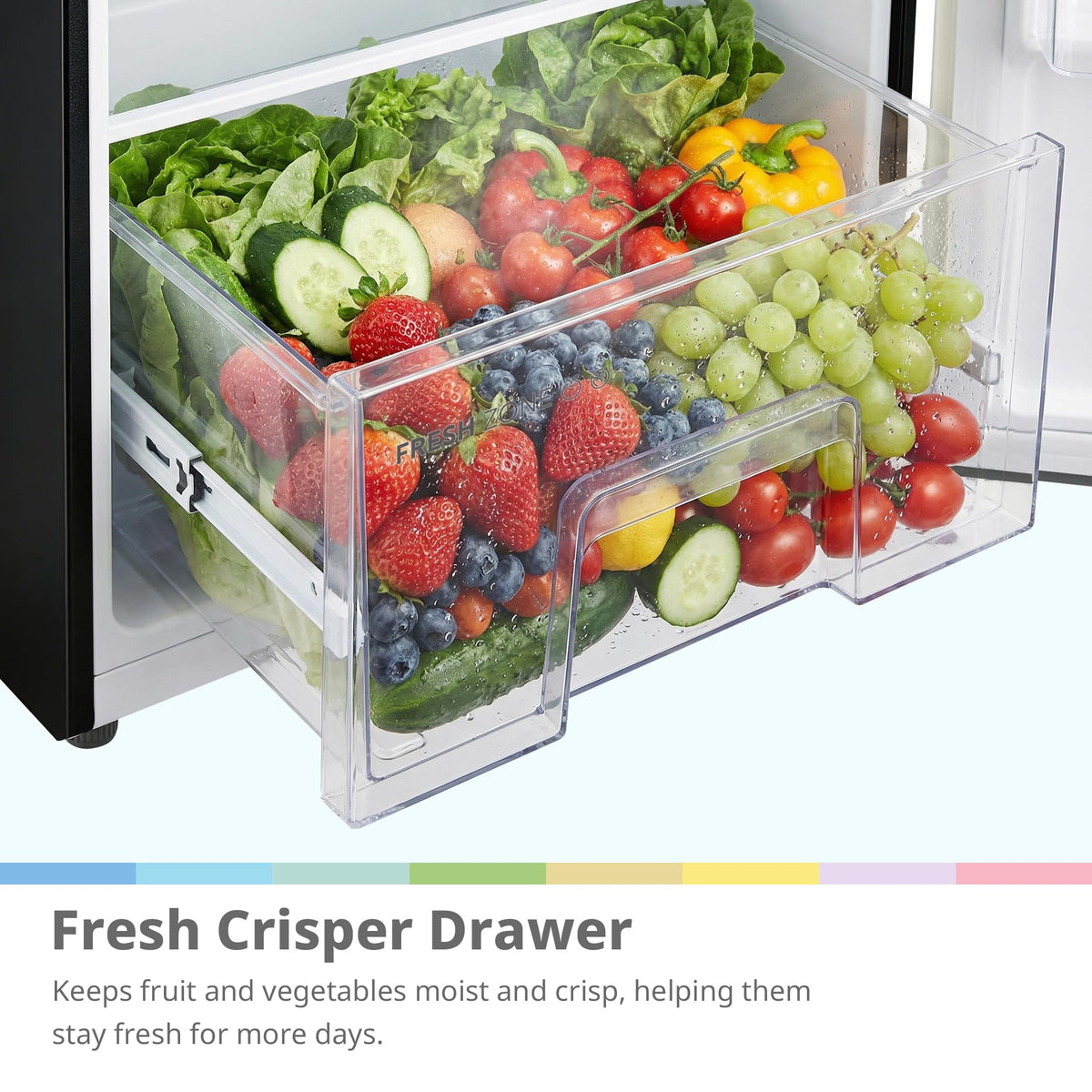 COMFEE' 88L Under Counter Fridge, Cooler Box, Removable Handle, Black