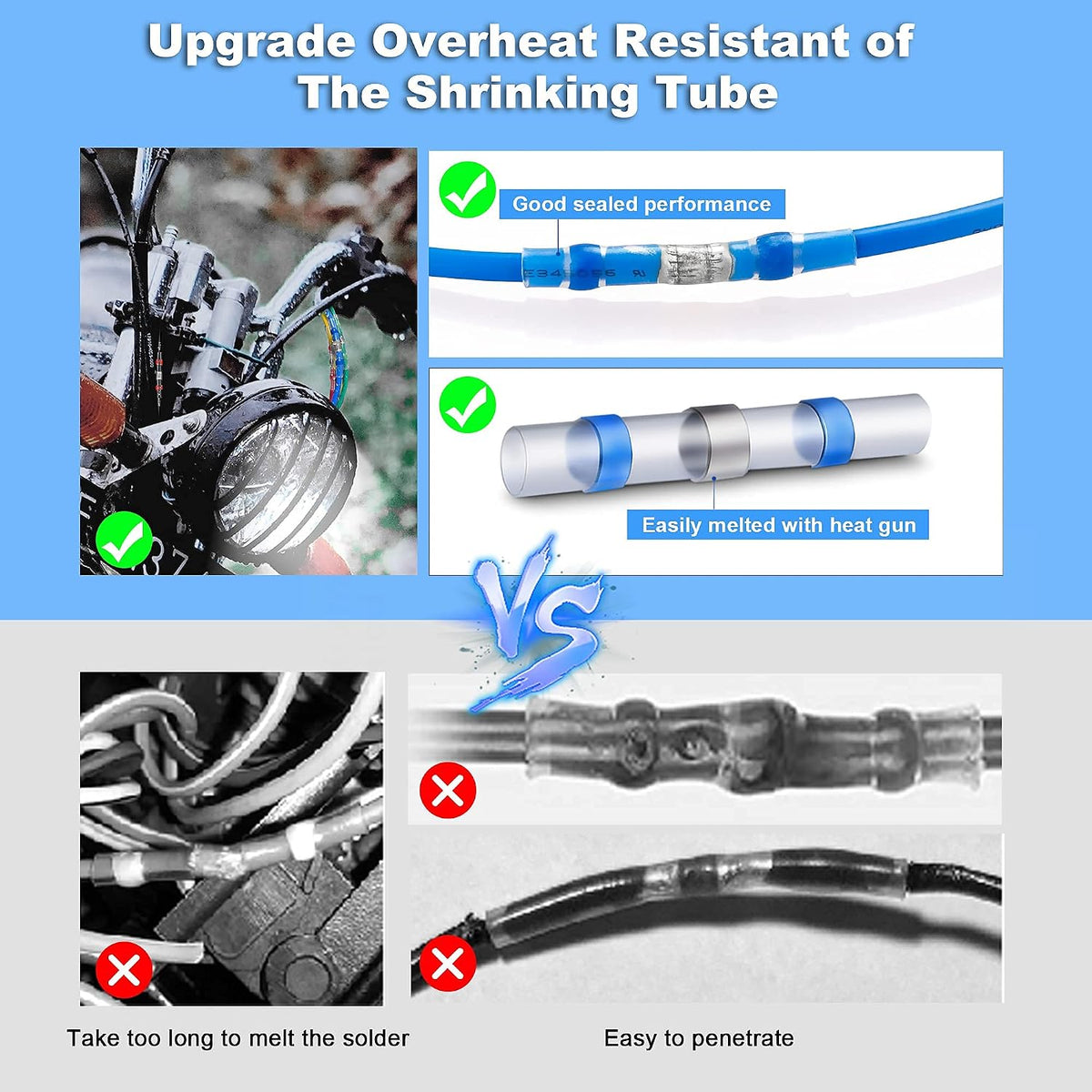 Kuject Heat-Shrink Tubing Set - 200 Pieces, Waterproof & Crimp Connector for Automotive, Marine & Boat