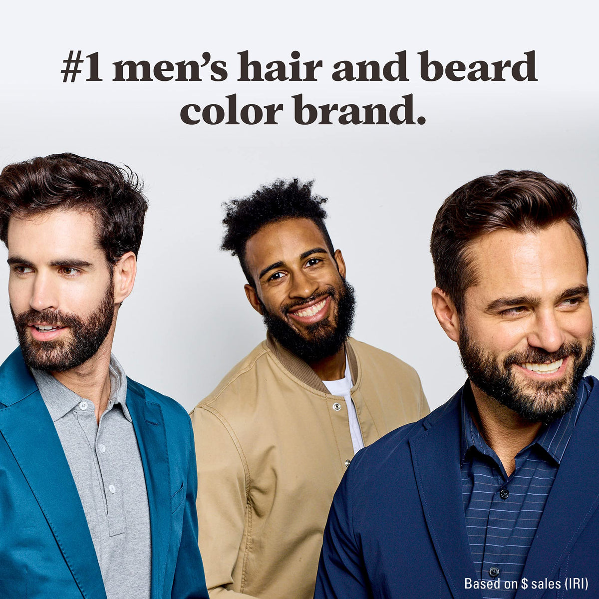 Just for men Moustache & Beard Dark Brown Dye, Eliminates Grey for a Thicker & Fuller Look M45