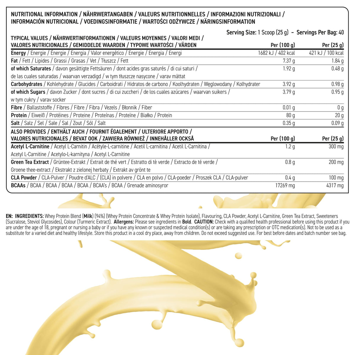 Applied Nutrition Diet Whey - High Protein Powder Supplement, Low Carb & Sugar, for Weight Management with CLA, L Carnitine, Green Tea (450g - 18 Servings) (Vanilla)