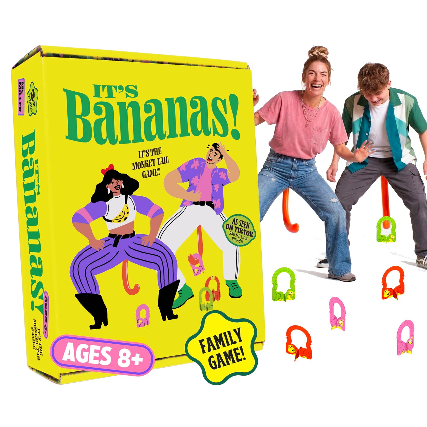 MCMILLER ENTERTAINMENT It’s Bananas – The Hilarious Monkey Tail Party Game for Adults & Families | Funny Indoor & Outdoor Garden Game for Summer Parties, BBQs, Birthdays & Game Nights