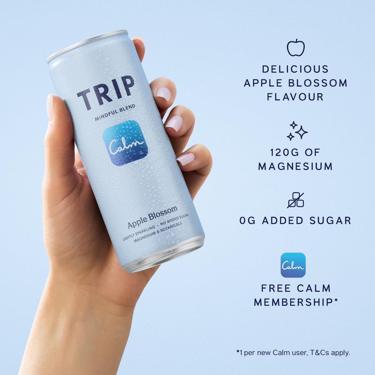 TRIP Cucumber Mint Sparkling drink with 120MG calming Magnesium + Lion’s Mane + Chamomile + Lemon Balm. Low Calorie and Vegan (Pack of 12 x 250ml) - Packaging Might Vary