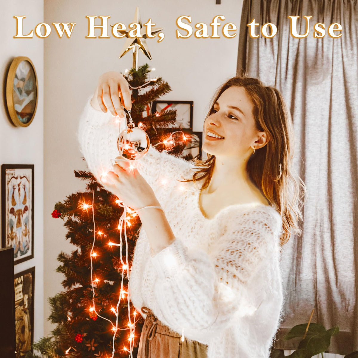 Dalugo Battery Fairy Lights, 3M 30 LED Warm White String Lights with 6h Timer, IP65 Waterproof Battery Powered Fairy Lights for Indoor Outdoor Christmas Decorations
