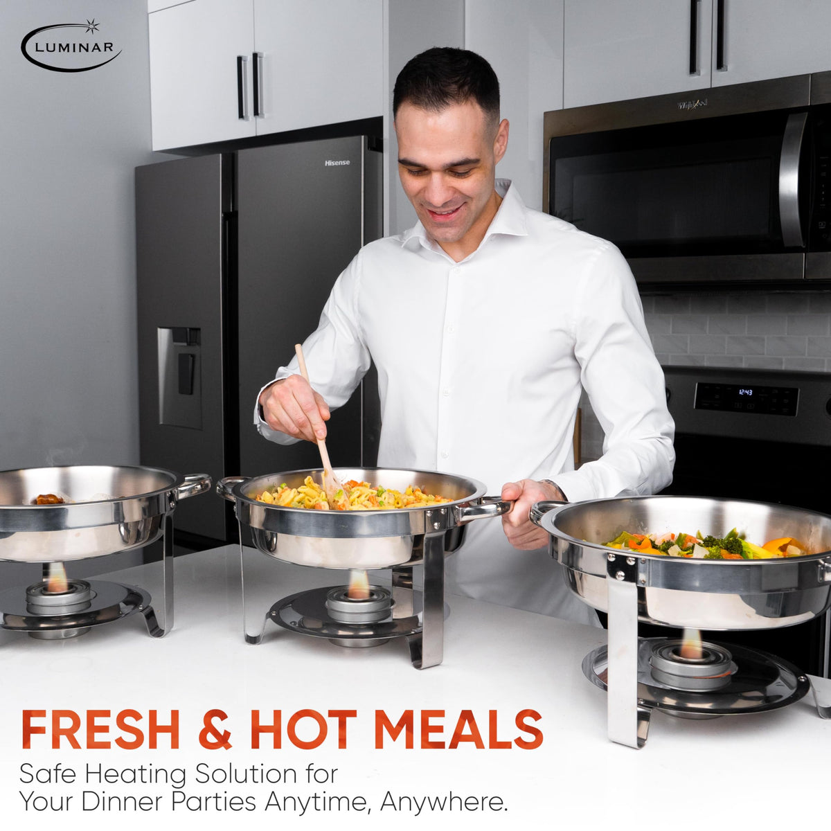 Luminar Resealable-Wick Chafing Fuel Cans, 24 Pack, 6 Hour - Premium Quality Burners for Food Warmers - No More Spills, Waste, or Hassle - Perfect for Convenient, and Long-Lasting Event Catering