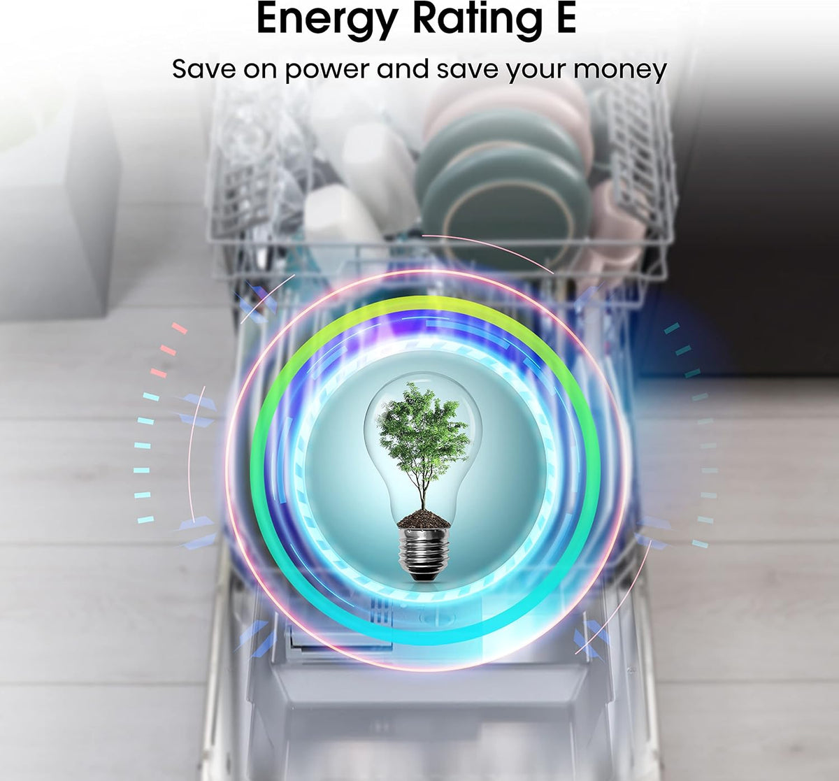 Hisense HS523E15WUK Slimline 10 Places Free Standing Dishwasher White with 30 Minutes Quick Wash [Energy Class E]