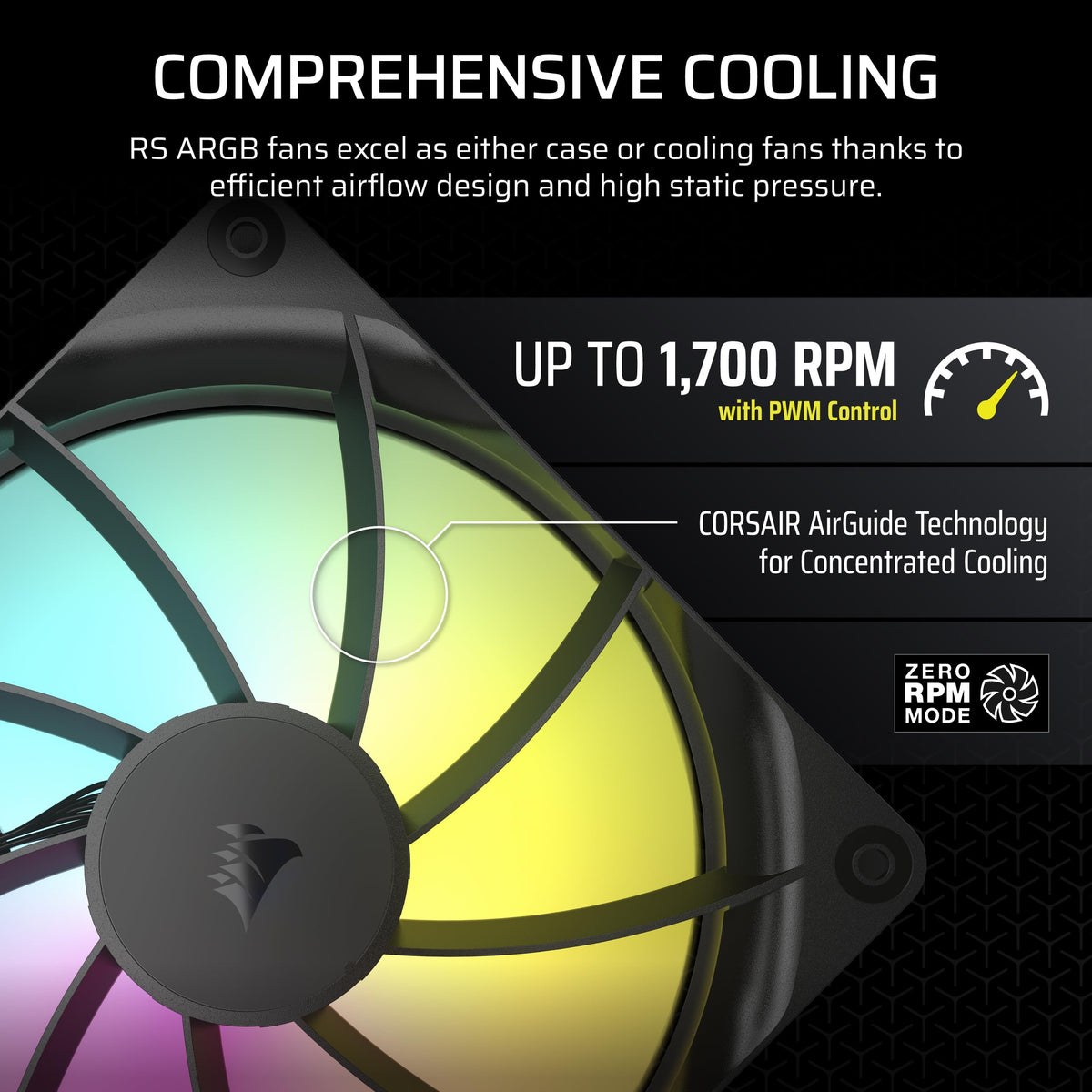 CORSAIR RS120 ARGB 120mm PWM Fans – Daisy-Chain Connection – Low-Noise – Magnetic Dome Bearing – Triple Pack – White