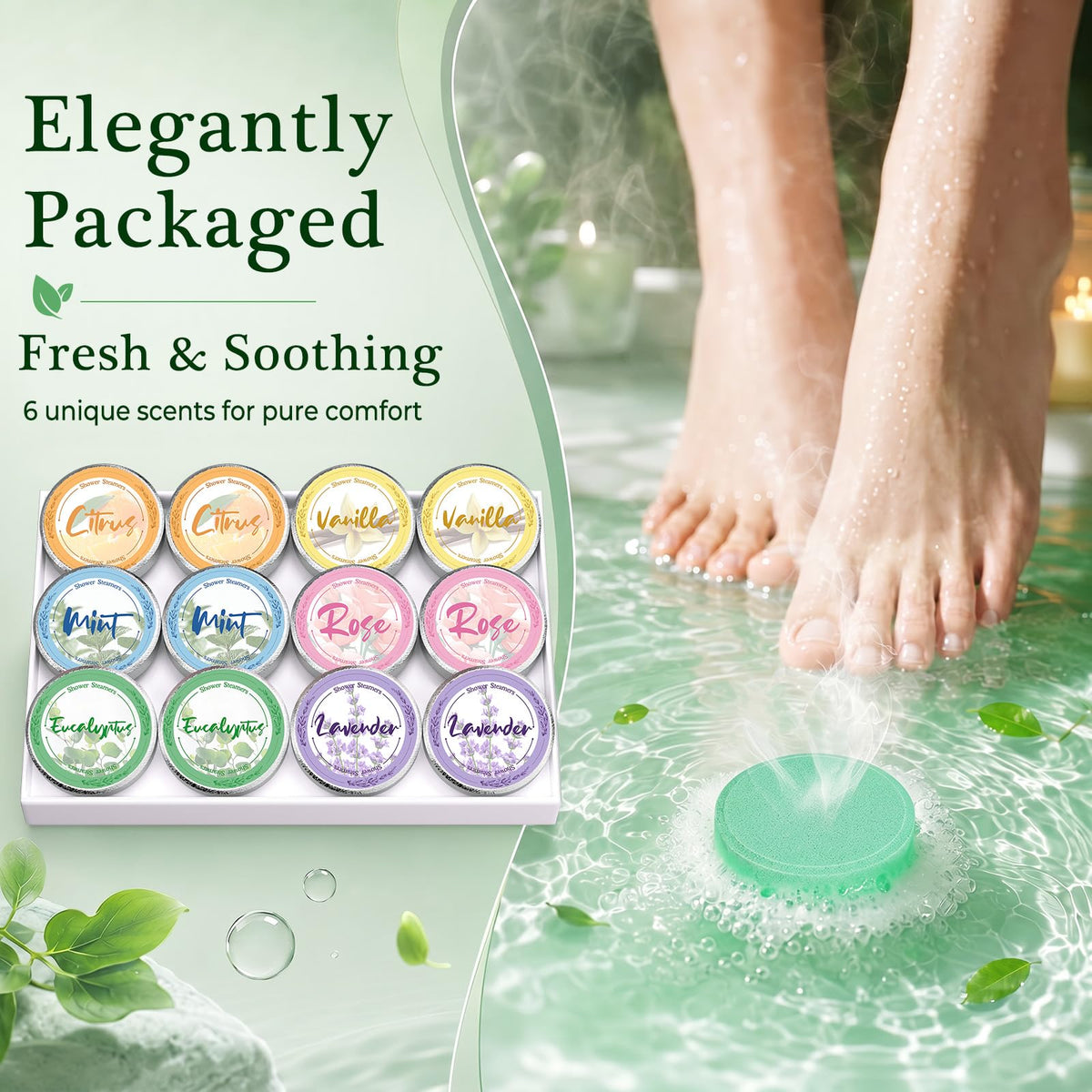 Linkax Shower Steamers Aromatherapy 8 Pcs, Christmas Gift for Women Purple