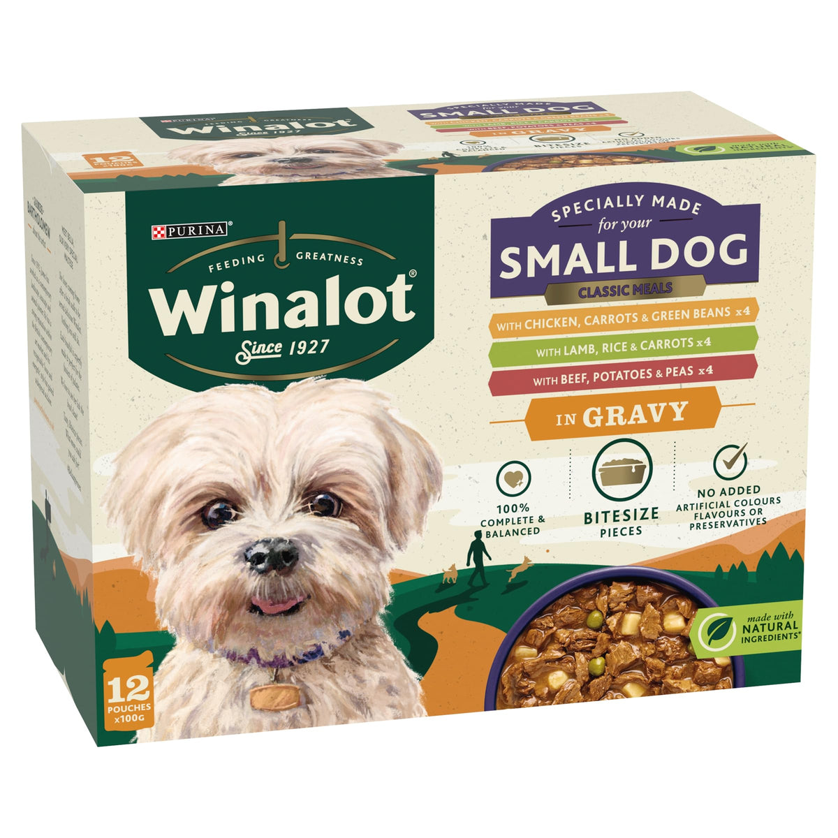 WINALOT Sunday Dinner Mixed in Gravy Wet Dog Food Pouches 40x100g