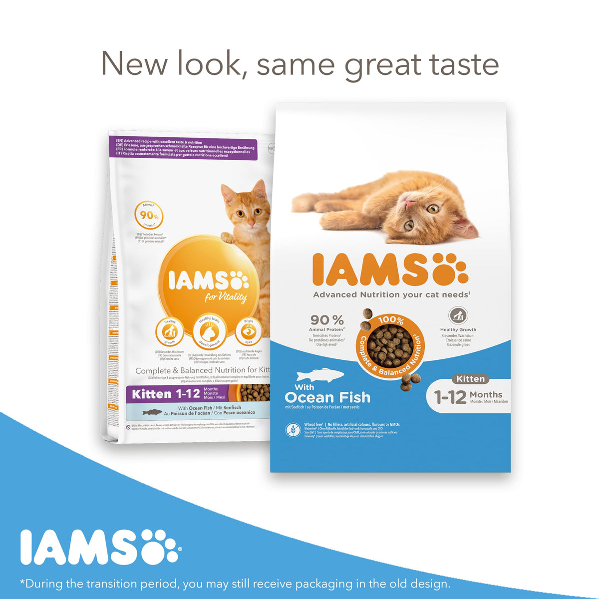 IAMS for Vitality Dry Kitten Food with Fresh Chicken, 3 kg, Packaging may vary