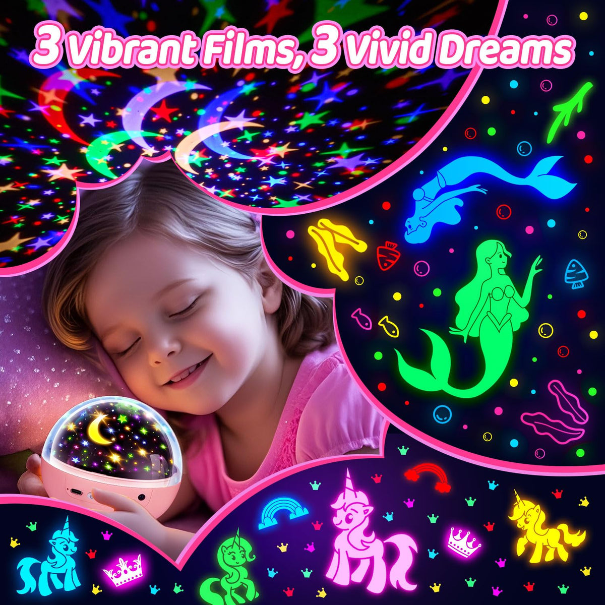 Dinosaur Toys for Boys,3HD Films Night Light Projector,31 Colors Boy Toys