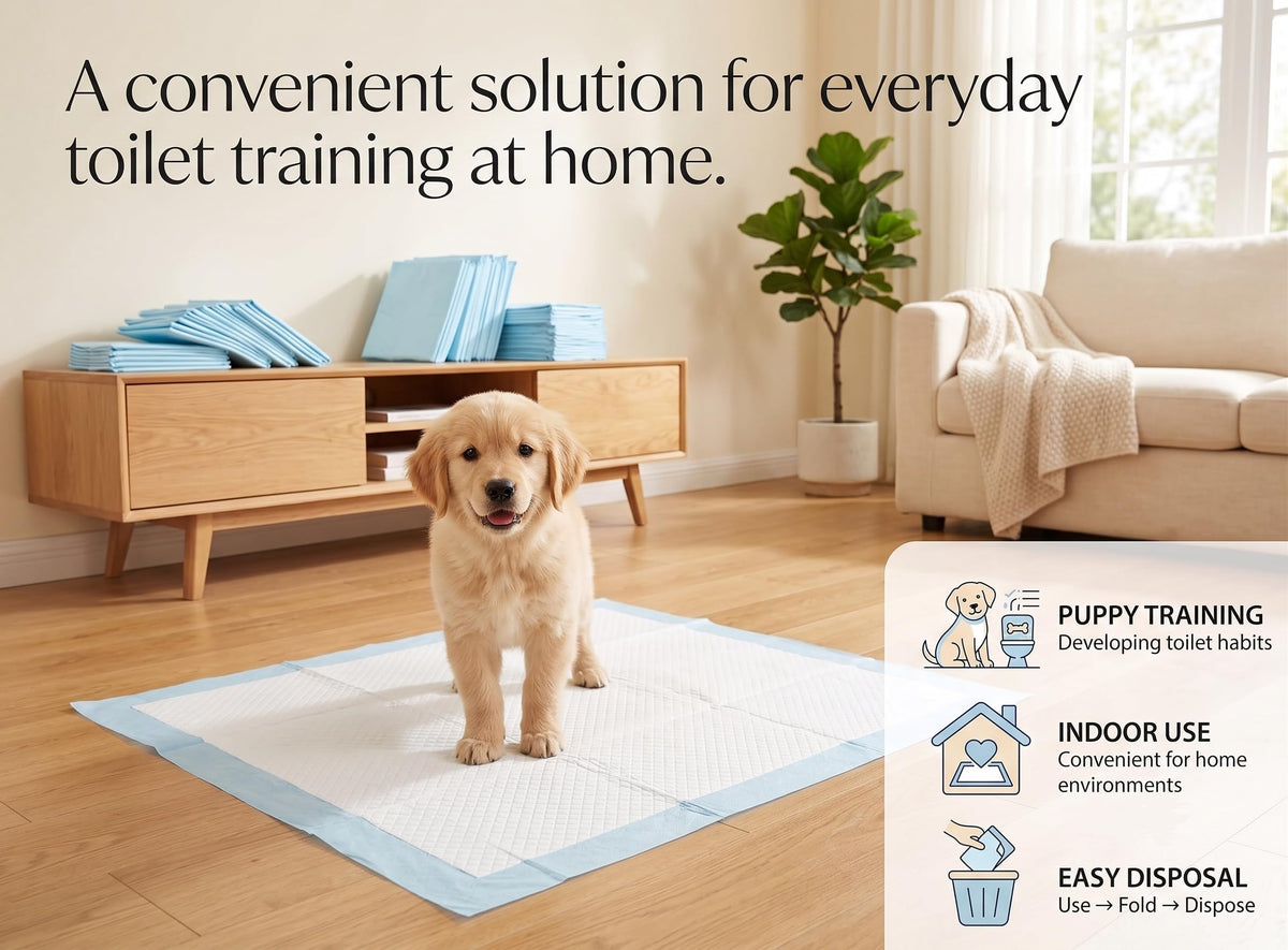 Bargain Factory - Pet Potty Training Pads Pack of 50 for Dogs Puppy Pads - Super-Absorbent 5 Layers Waterproof - 56 x 56 cm - Disposable Puppy Pee Pads