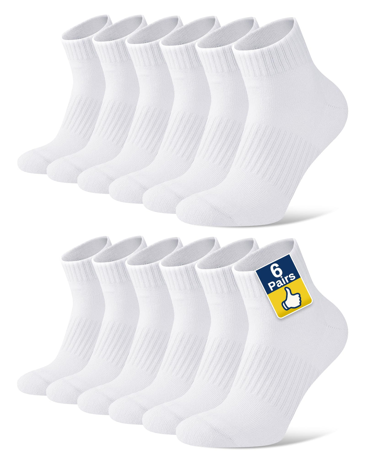 Niofind Quarter Sports Socks for Men & Women, Cotton and Cushioned