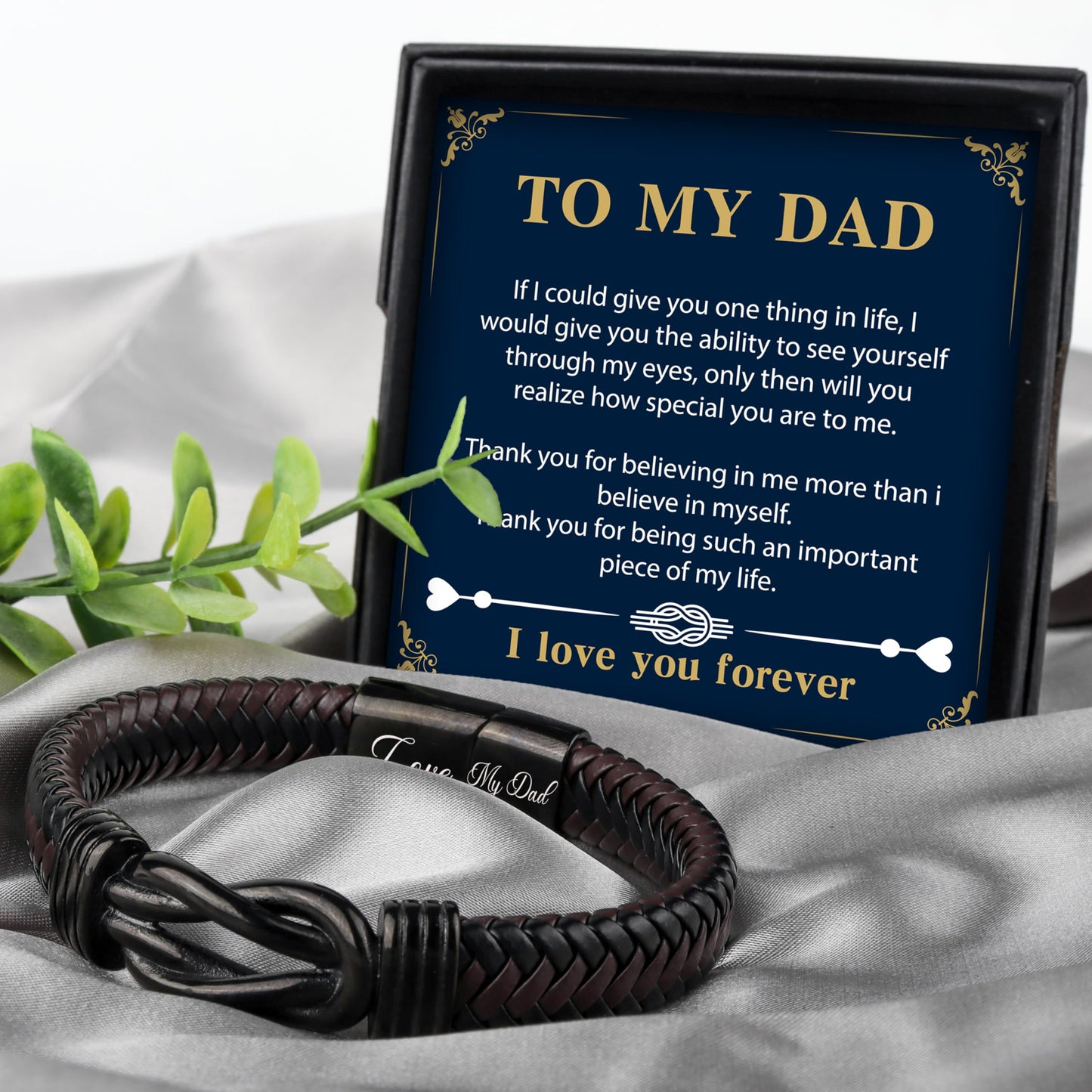 Gifts for Dad Grandad Mens Leather Bracelet Fathers Day Birthday Christmas Gifts