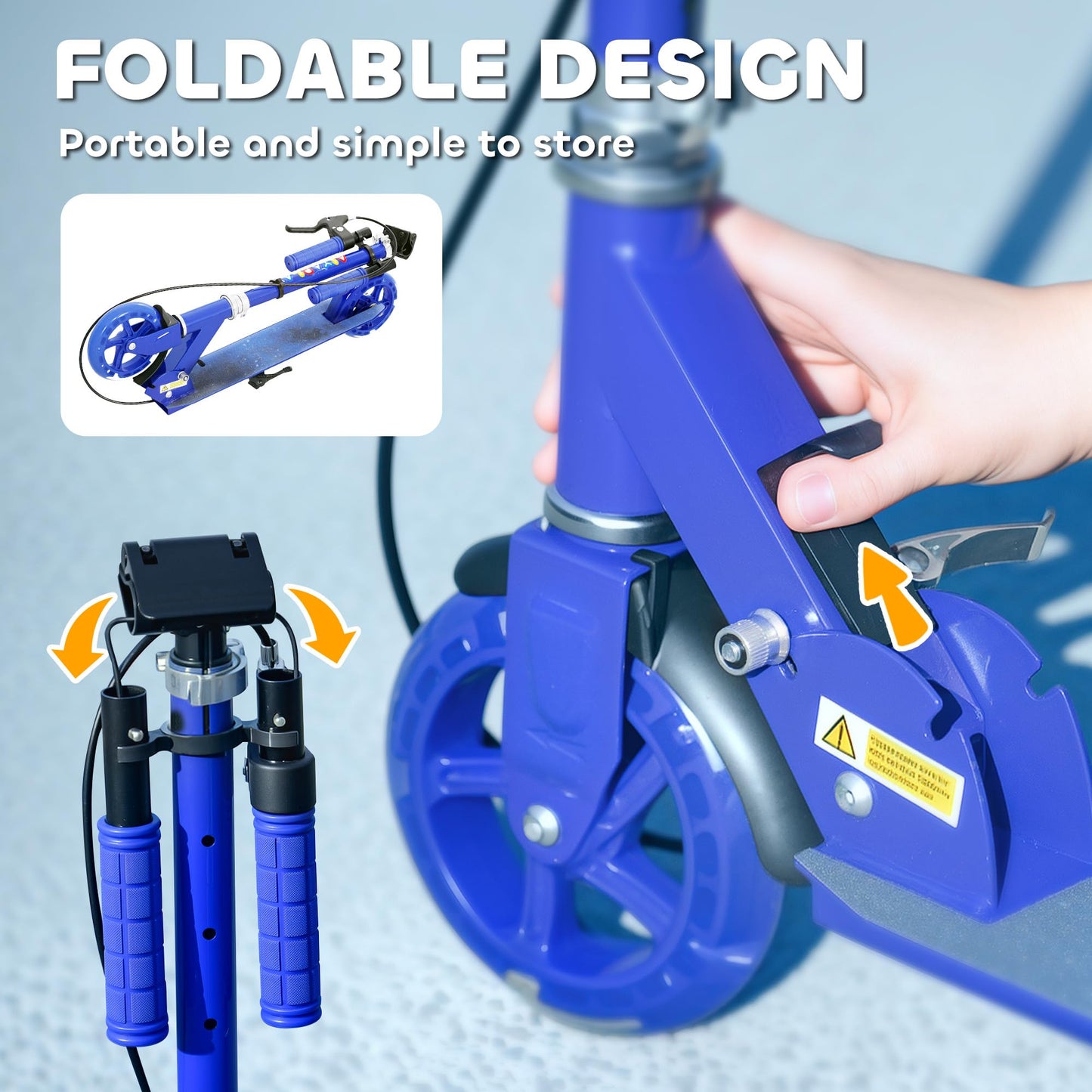 AIYAPLAY Kids Folding Scooter with LED Light-Up Wheels — Ages 3-8, Dual Brakes