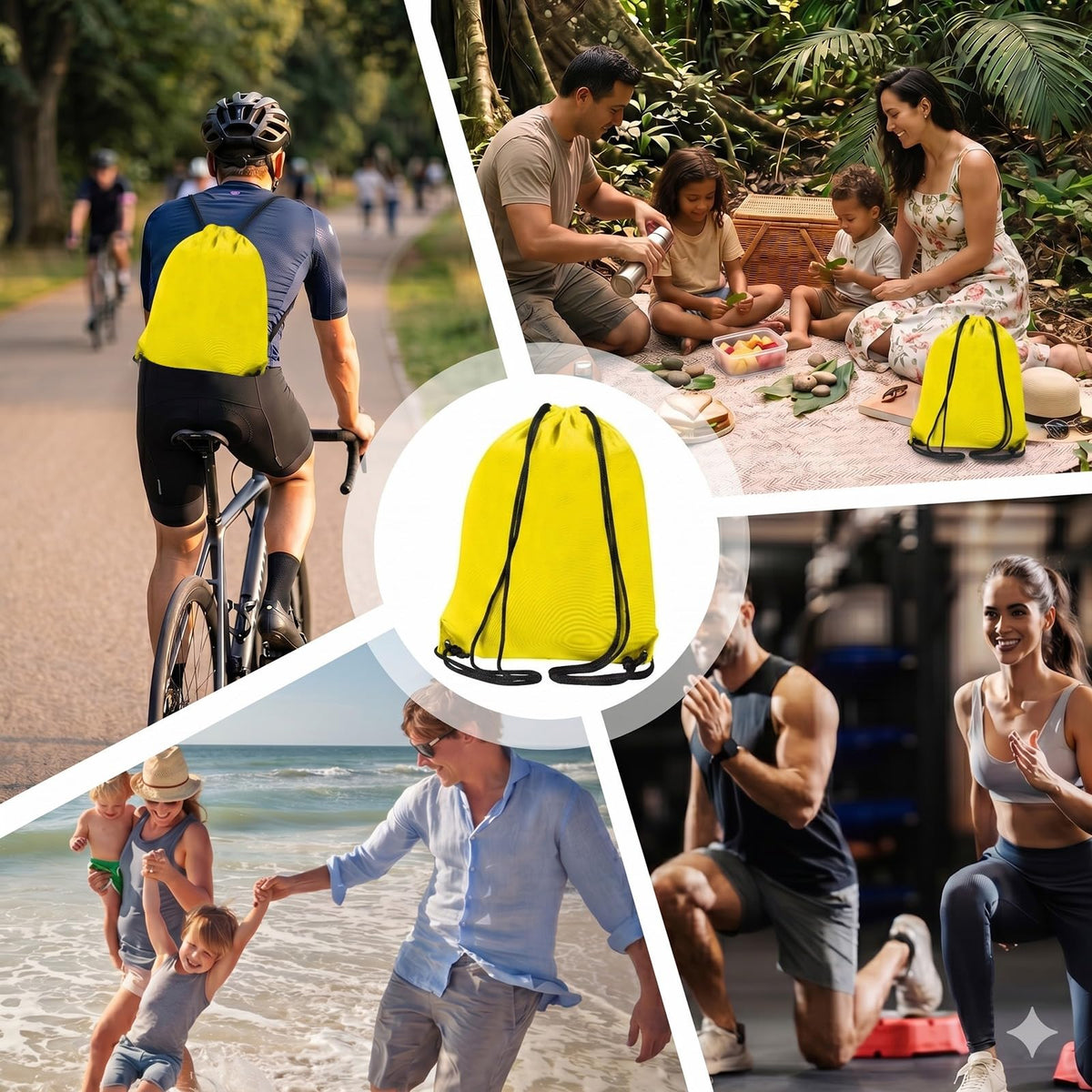 WESTWOOD FOX Drawstring Gym Bag String Bags Gym Sack Backpack PE Bags for Women Men Trainer Swimming Bag Travel Beach School Holidays Suitable for Sports,kids,Boys,Girls (Green)
