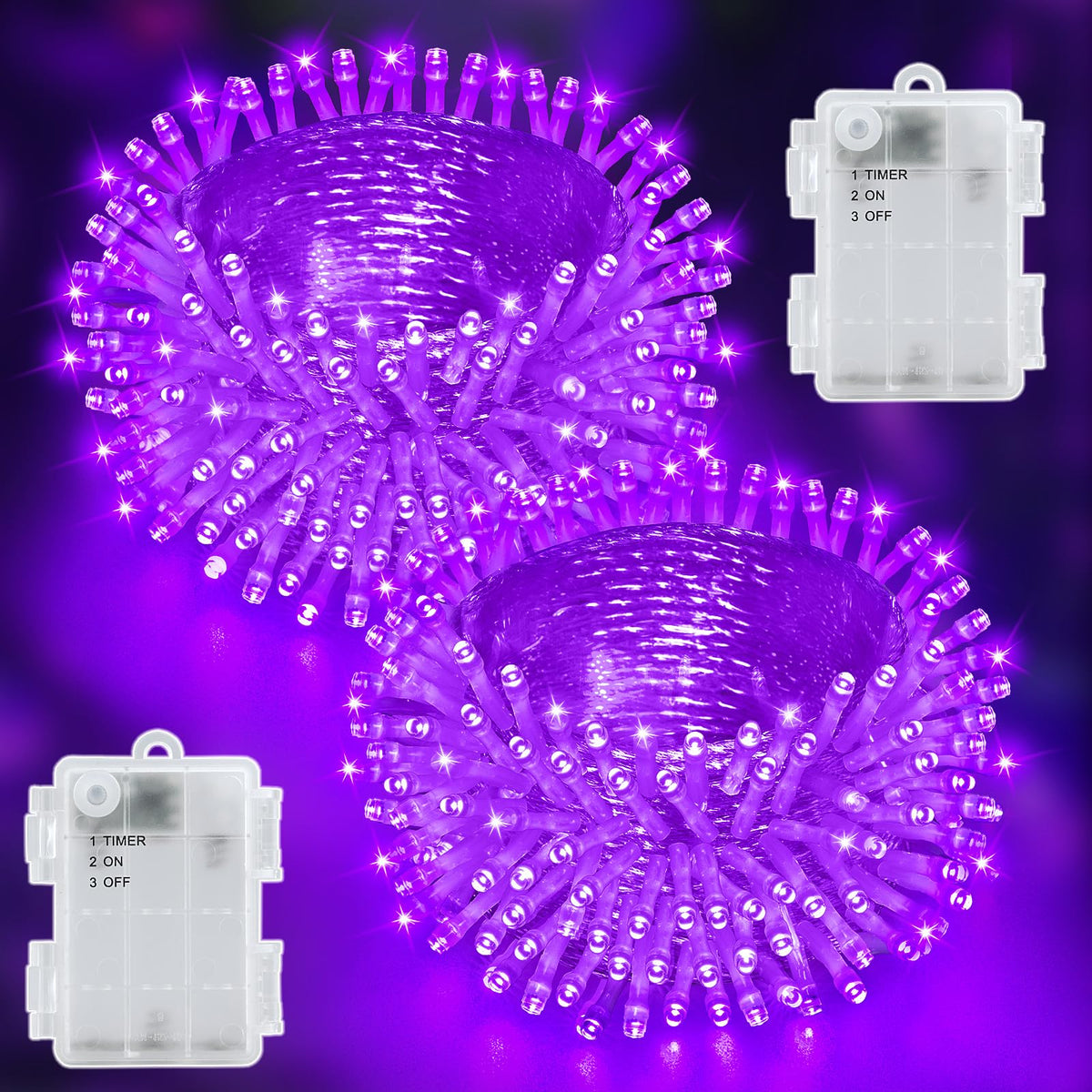 Dalugo Battery Fairy Lights, 3M 30 LED Warm White String Lights with 6h Timer, IP65 Waterproof Battery Powered Fairy Lights for Indoor Outdoor Christmas Decorations