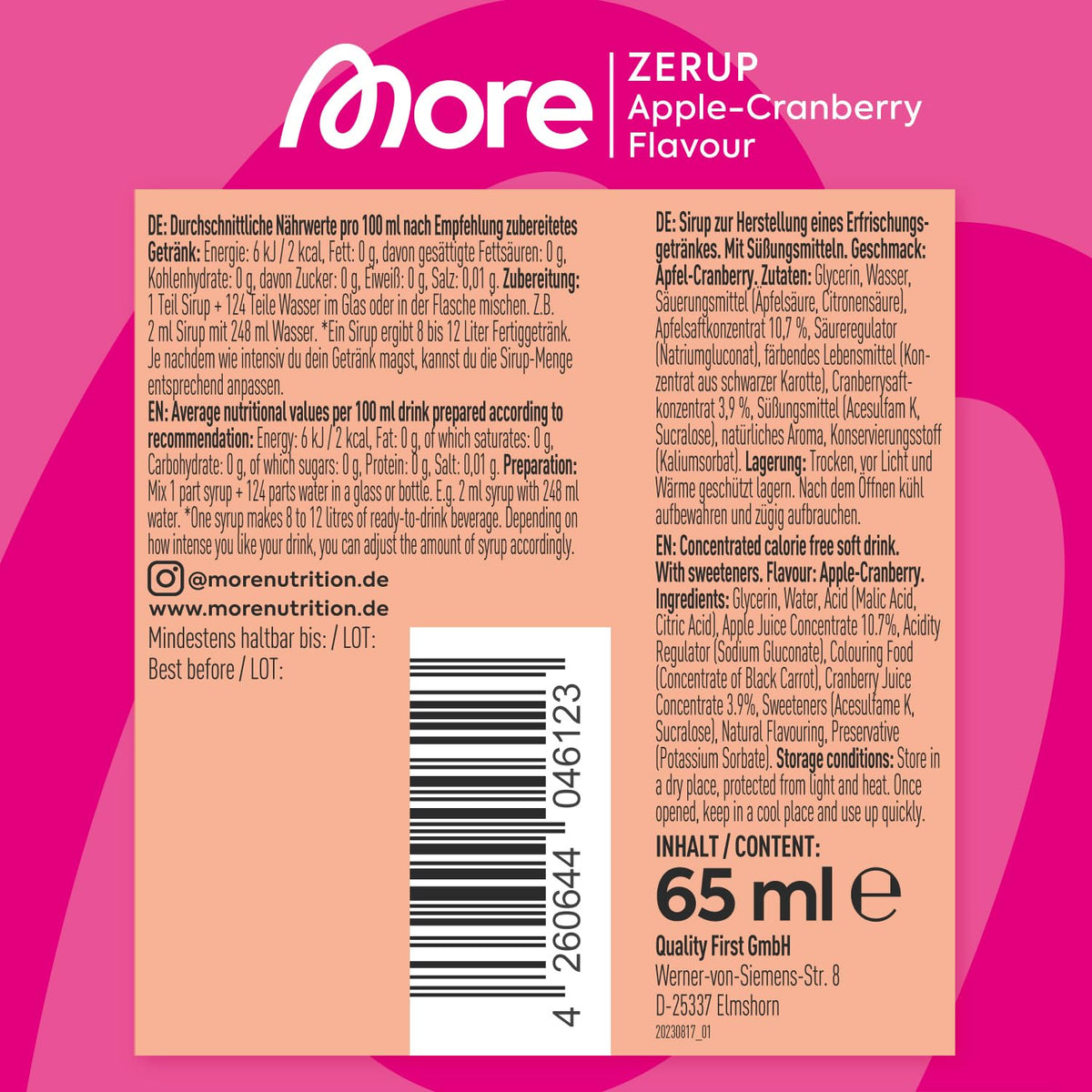 MORE Zerup, Zero Calorie Syrup with Real Fruit Extracts, Peach Iced Tea