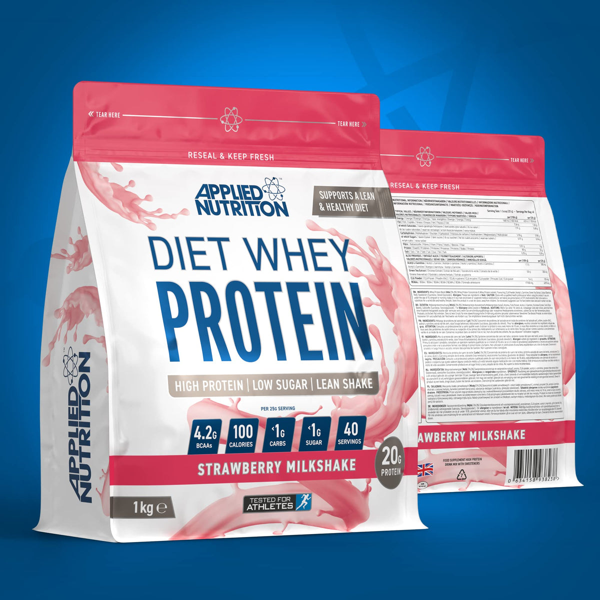 Applied Nutrition Diet Whey - High Protein Powder Supplement, Low Carb & Sugar, for Weight Management with CLA, L Carnitine, Green Tea (450g - 18 Servings) (Vanilla)