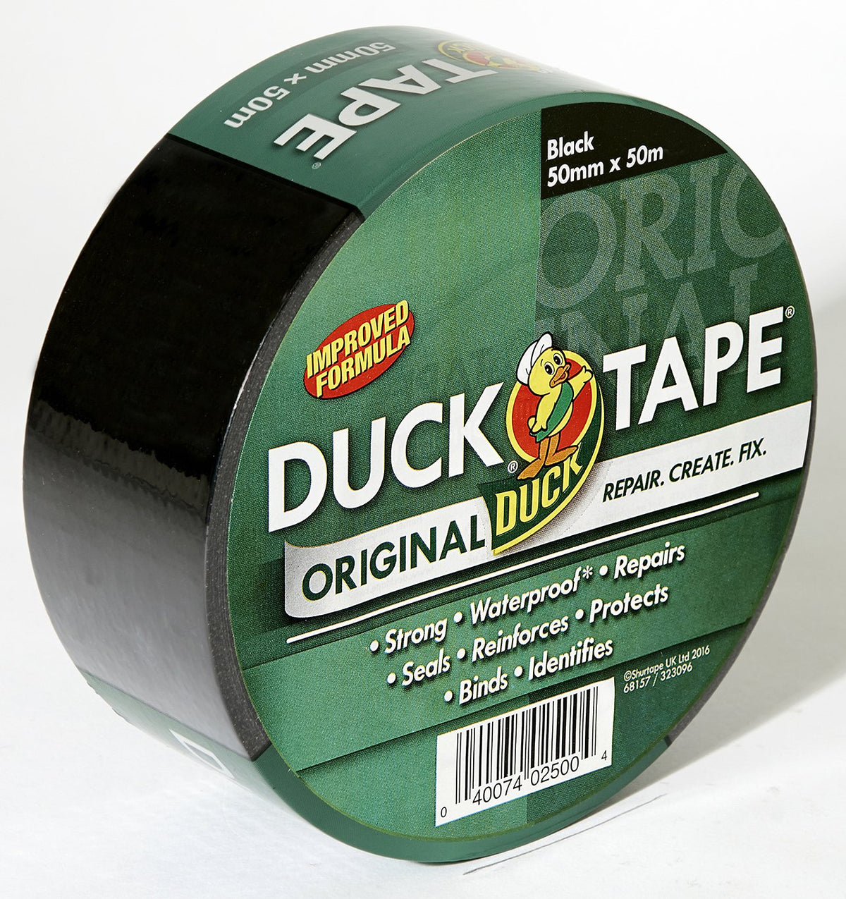Duck Tape Original White Duct Tape, 50mm x 25m Heavy Duty, Waterproof Gaffer, Gaffa Sticky Tape, Strong Adhesive Cloth Repair Tape, Suitable for Packing boxes, Moving House, Parcels or Packaging