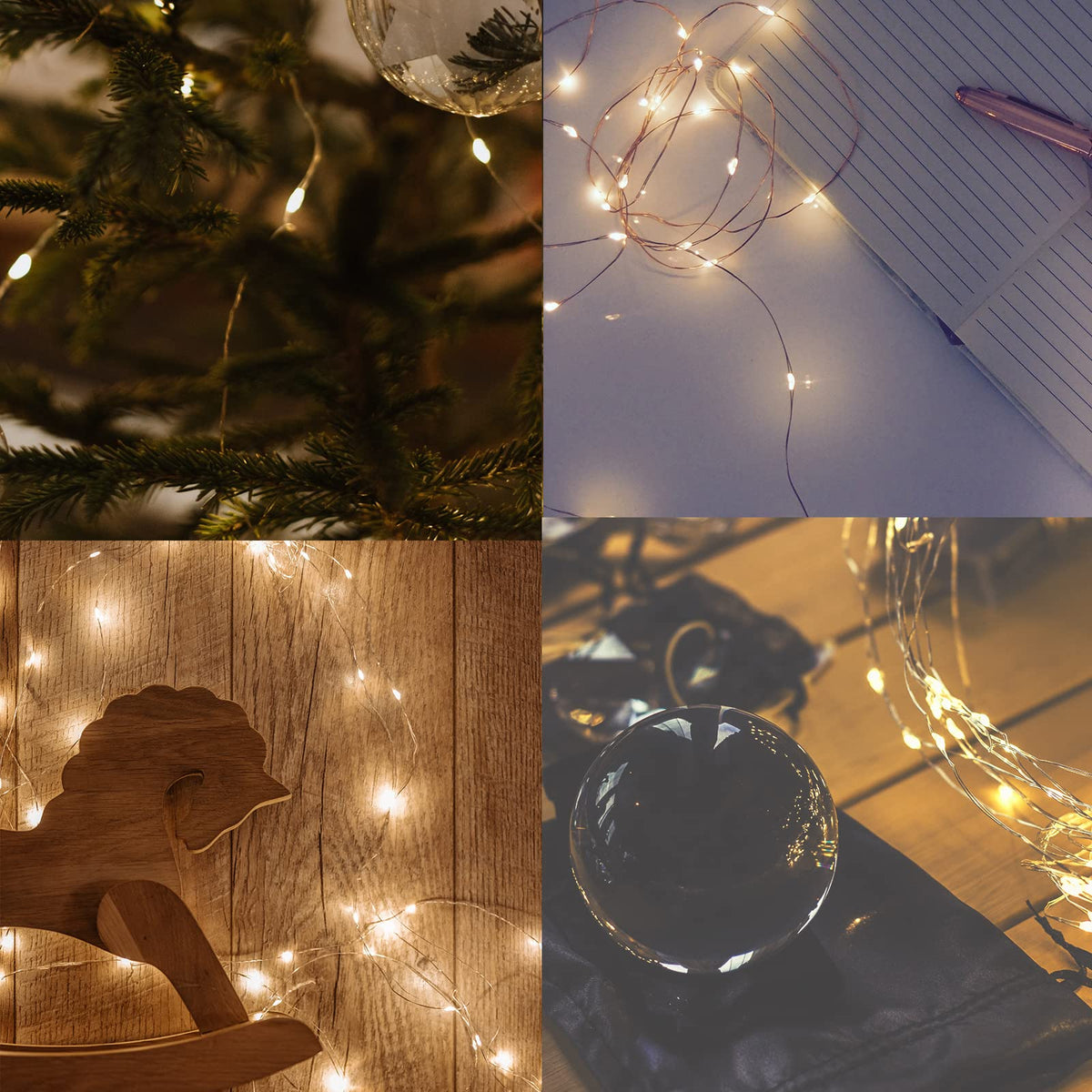 Jsdoin Fairy Lights, 6 Pack 2m 20 Led Battery Operated String Lights Copper Wire Light for Indoor Outdoor Lighting, Bedroom, Wedding Decor, Party, Christmas, Tree Decoration (Warm White)