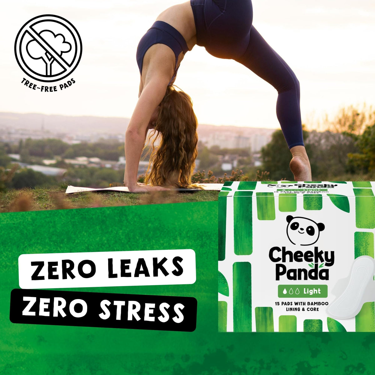 The Cheeky Panda Organic Sanitary Towels for Women – Heavy Flow – 12 Organic Pads Per Pack - with Bamboo Pads and Core