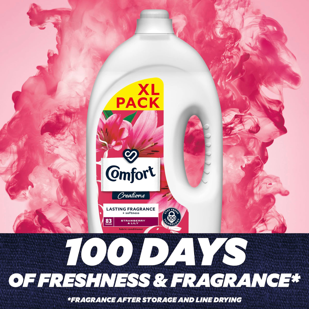 Comfort Perfume Creations Passion Bloom Fabric Conditioner Motion-Activated Fragrance Technology 100 Days of Freshness 30 washes (900 ml)