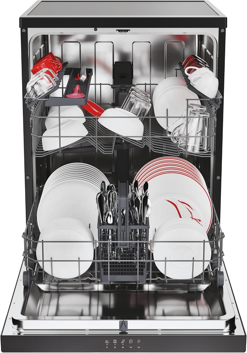 Hoover H-DISH 300 Dishwasher, 13 Place Settings, Black, C Class