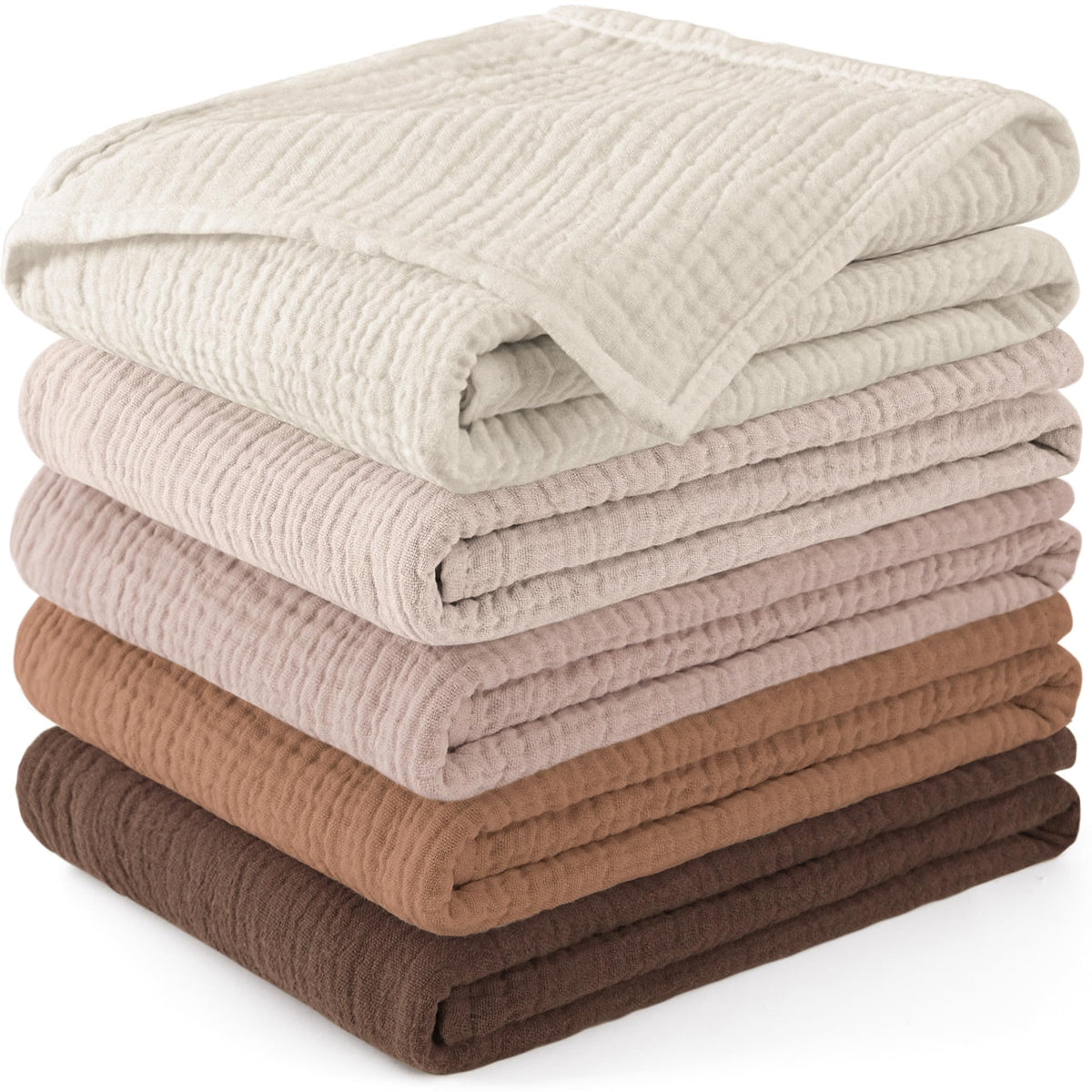 Susurration Muslin Cloths for Baby, 100% Cotton Baby Muslin Squares Cloths for Newborn Boy and Girl, Soft, Breathable and Extremely Absorbent Baby Muslin Burp Cloths, 60 x 60 cm, 5 Pack