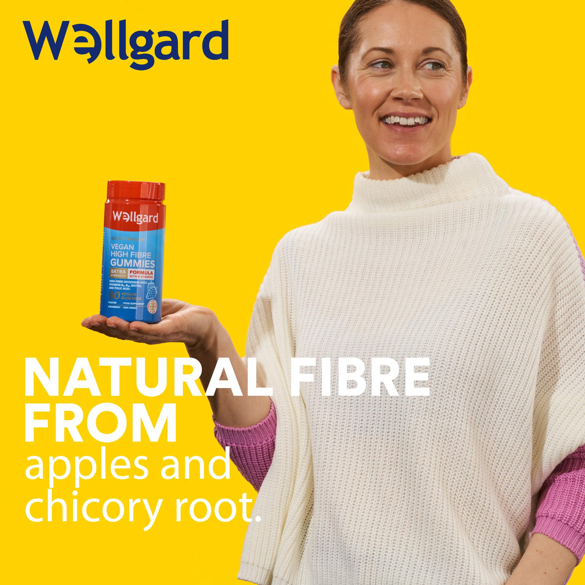 Wellgard Kids Calcium & D3 Gummies - 2 Month Supply - Vegan Chewable Calcium and Vitamin D3 Gummies, Mixed Berry Flavour