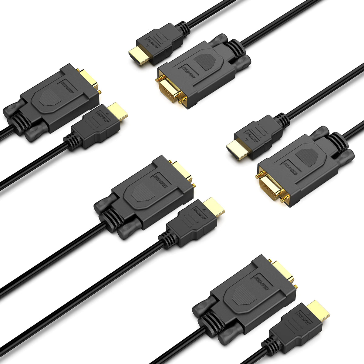 BENFEI HDMI to VGA, Gold-Plated HDMI to VGA 4.5M Cable (Male to Male) for Computer, Desktop, Laptop, PC, Monitor, Projector, HDTV, Chromebook, Raspberry Pi, Roku, Xbox and More - Black