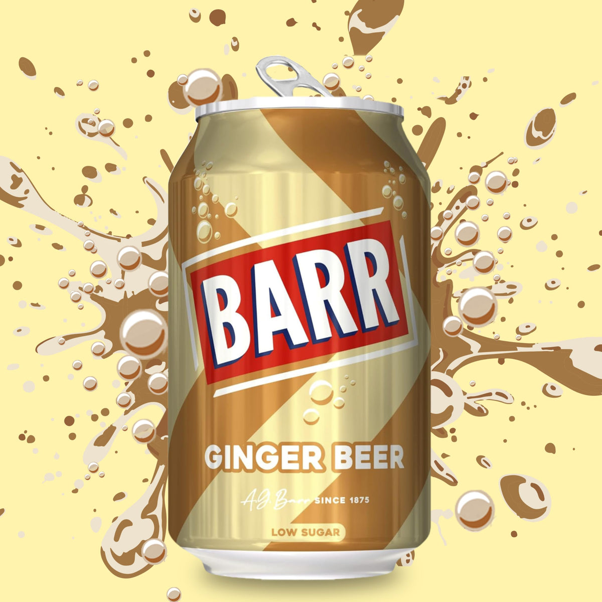 Barr Cream Soda Zero Sugar Sparkling Soft Drink, 24 Pack, 330ml Cans