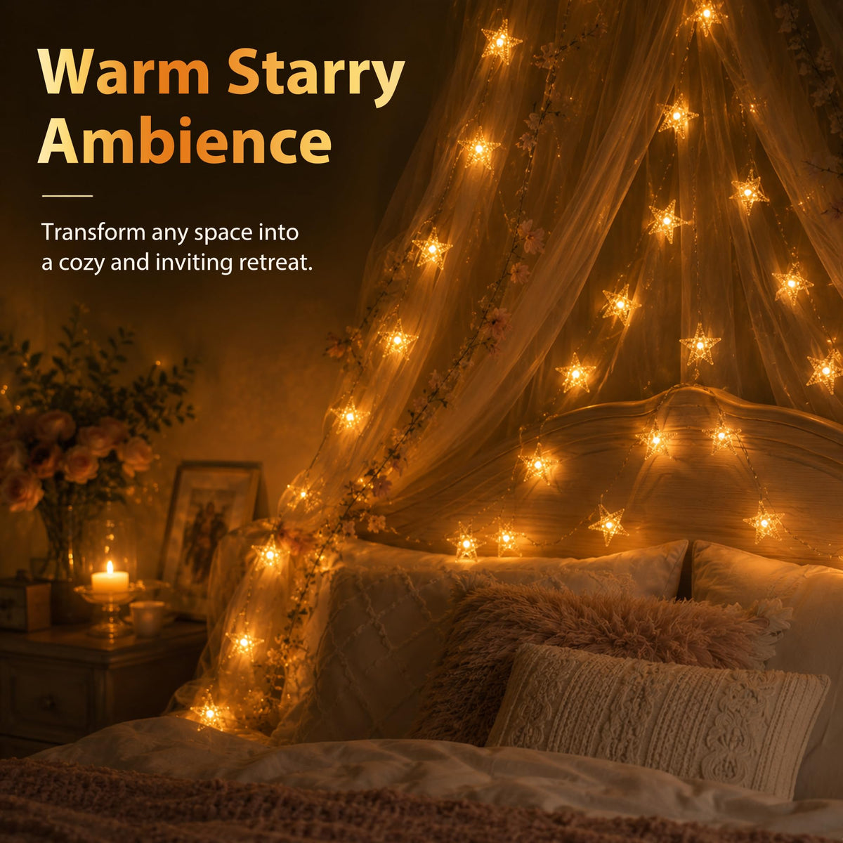 Fulighture Fairy Lights Battery Operated: 5m 16ft 40LED Snowflake