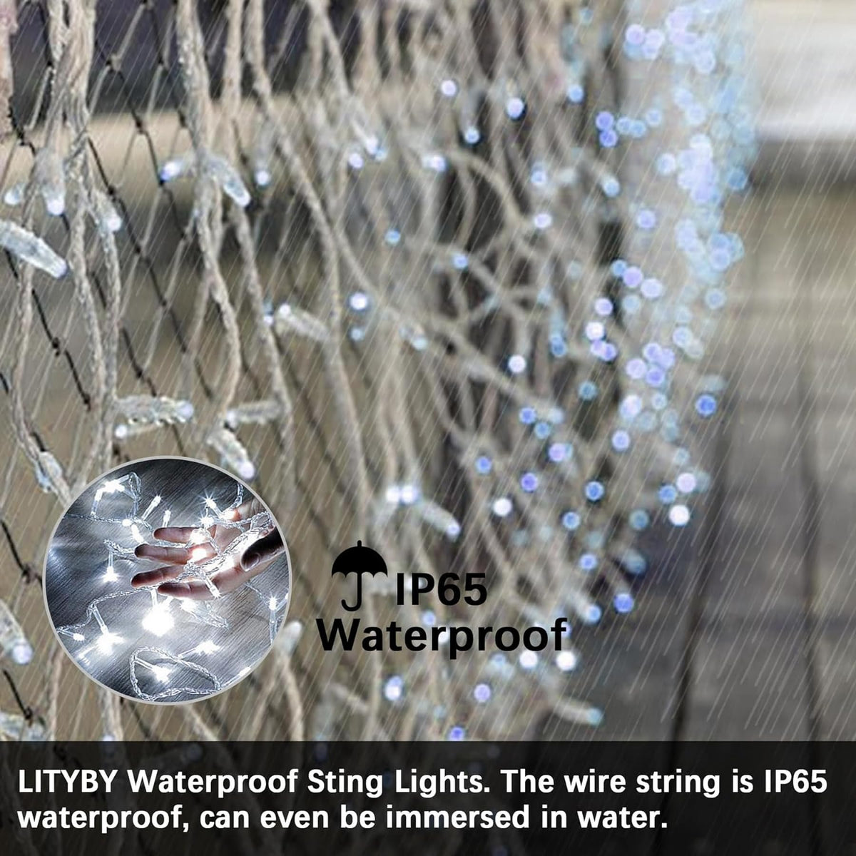LITYBY Fairy Lights Plug in Waterproof,120LED String Lights Main Powered