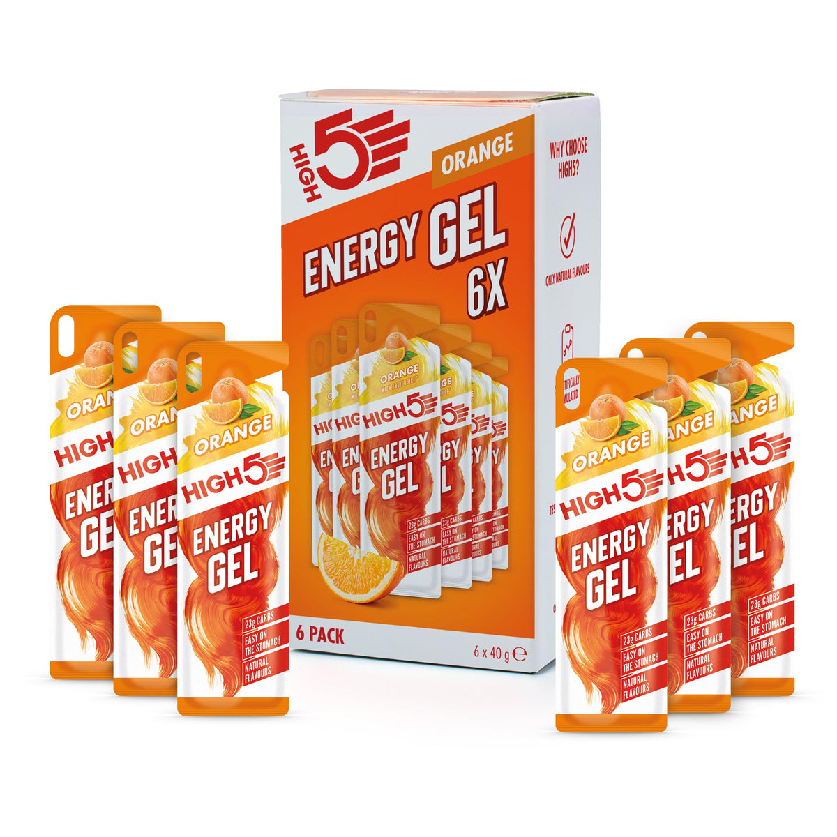 HIGH5 Energy Gels, Running Gel for Fast & Sustained Energy, Mixed, 8 x 40g
