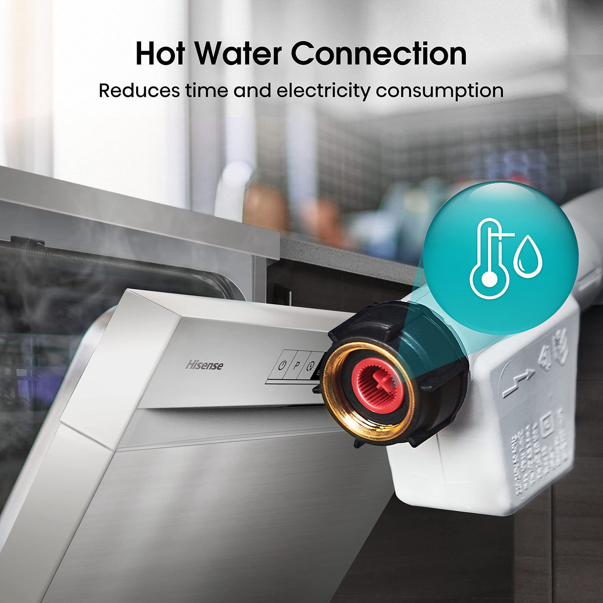 Hisense HS523E15WUK Slimline 10 Places Free Standing Dishwasher White with 30 Minutes Quick Wash [Energy Class E]