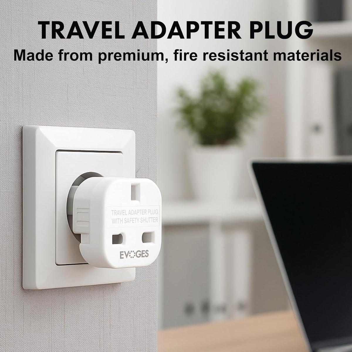 UK to European EU Travel Adapter Plug Type G to Type C,E,F, 3 Pin to 2 Pin Travel Europe White (Pack of 3)