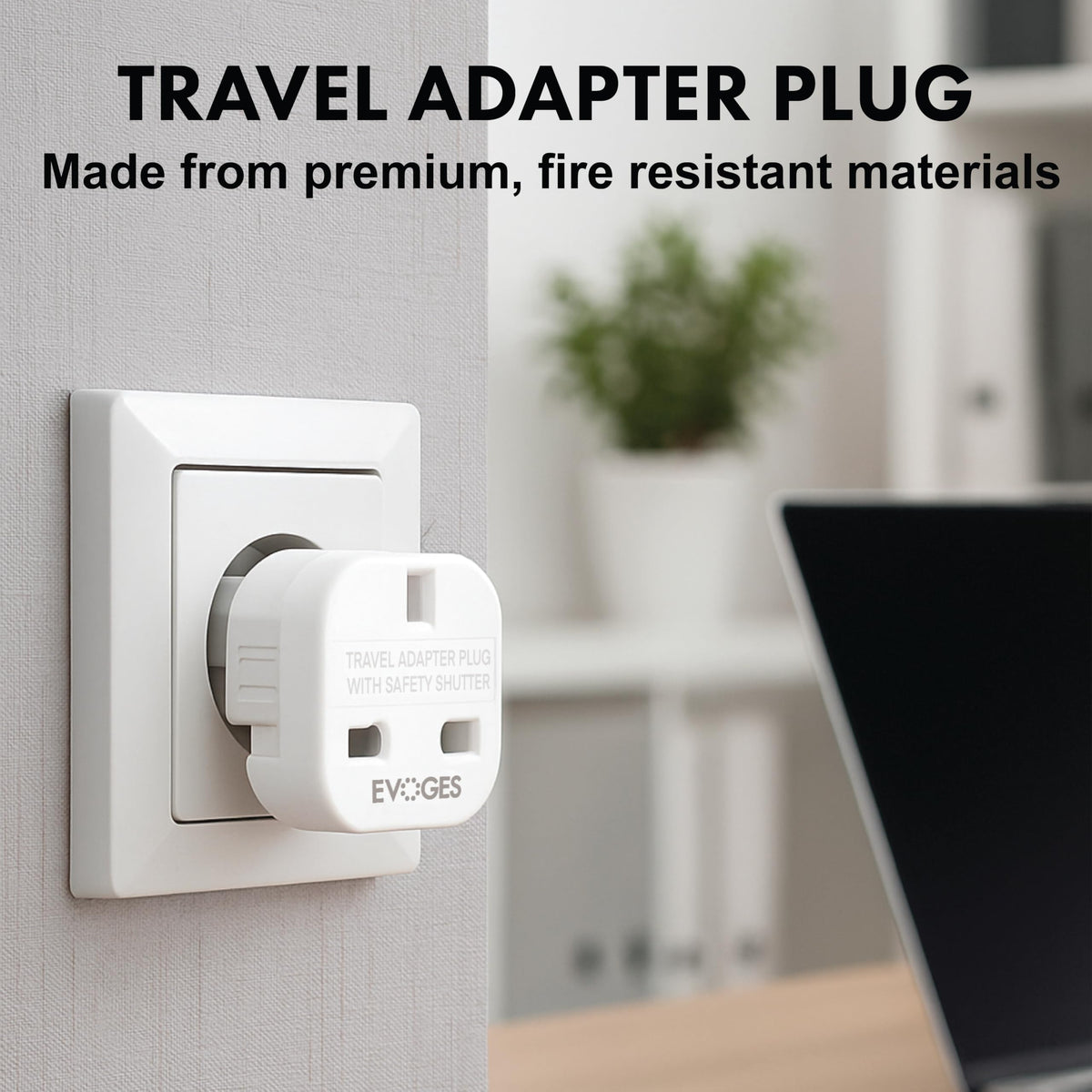UK to European EU Travel Adapter Plug Type G to Type C,E,F, 3 Pin to 2 Pin Travel Europe White (Pack of 3)