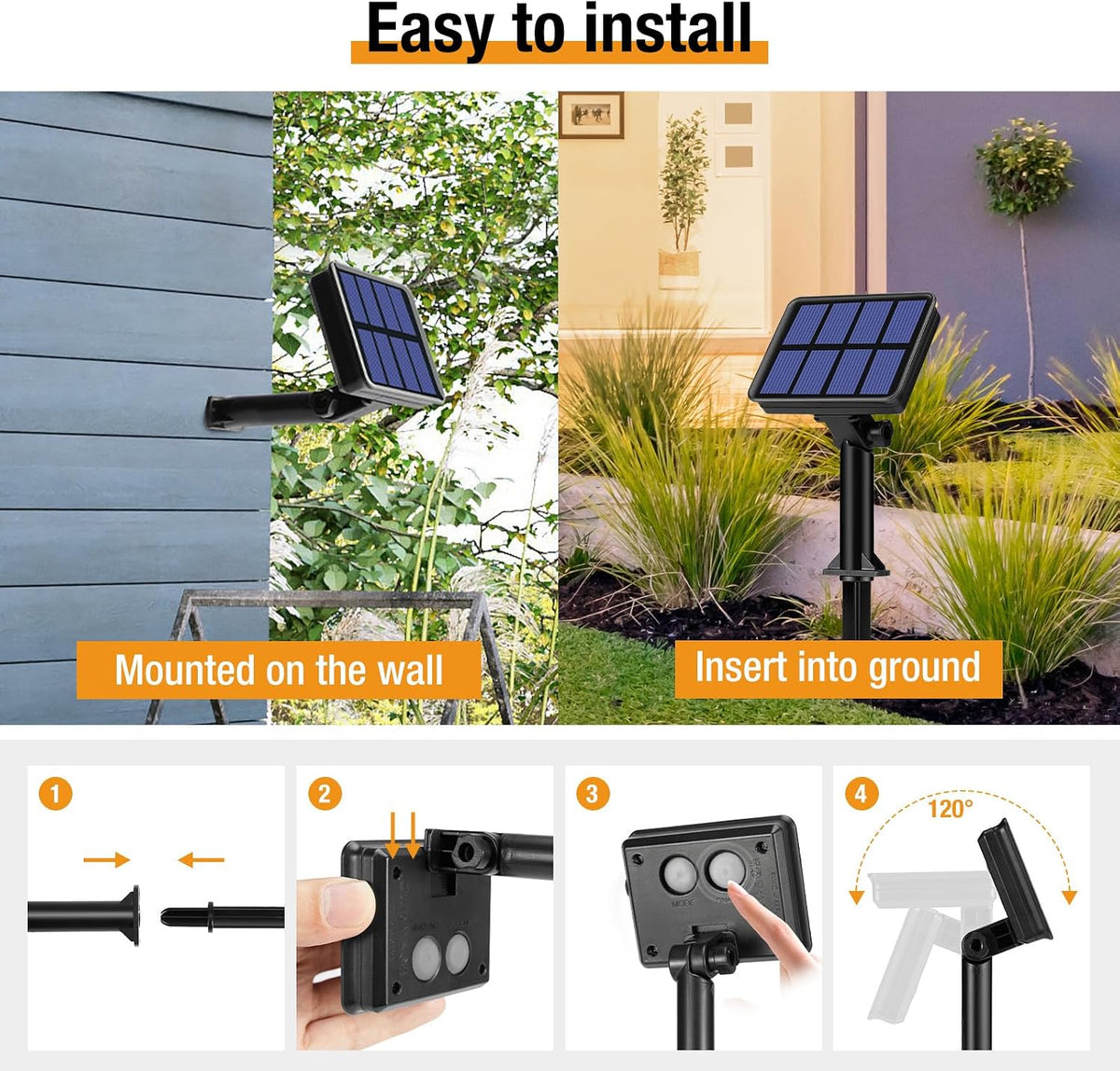 btfarm 2 Pack Solar String Lights Outdoor Garden, 15M/50FT 150 LED