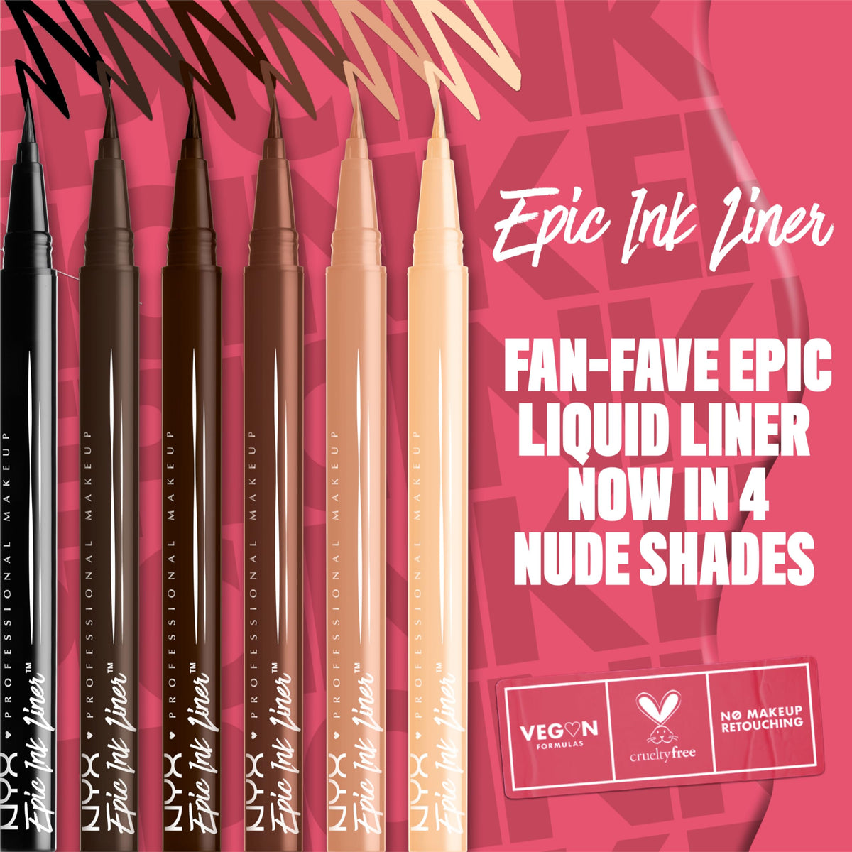 NYX Professional Makeup Eye Liner, Epic Ink Waterproof Liner, Black
