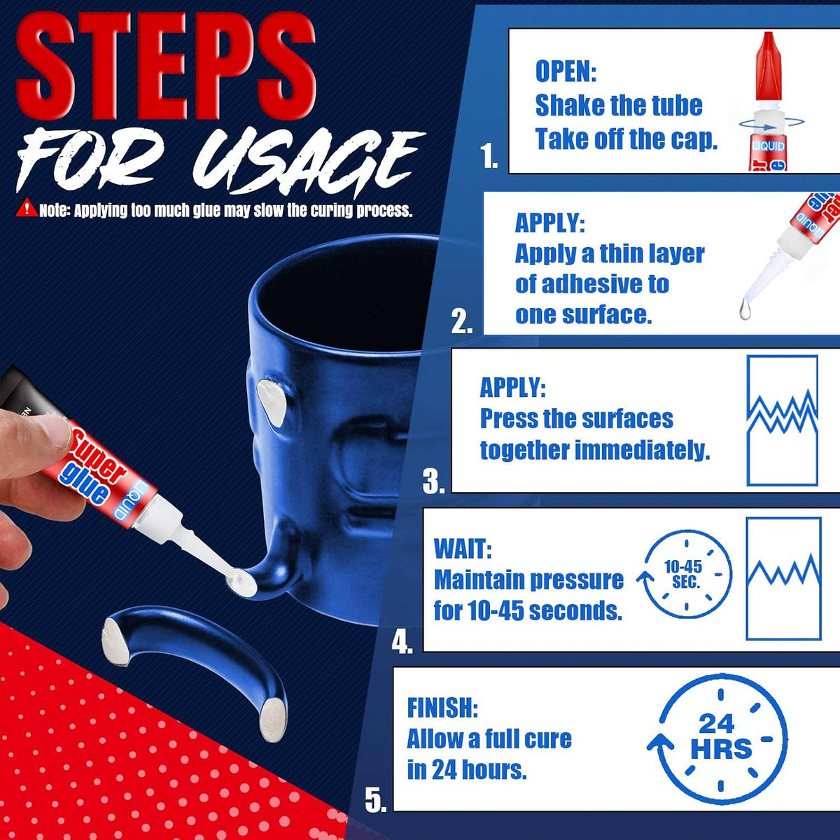 3g (12 Pack), Super Glue Liquid, All Purpose, Fast Setting, Ideal for Metal, Ceramics, Leather & More